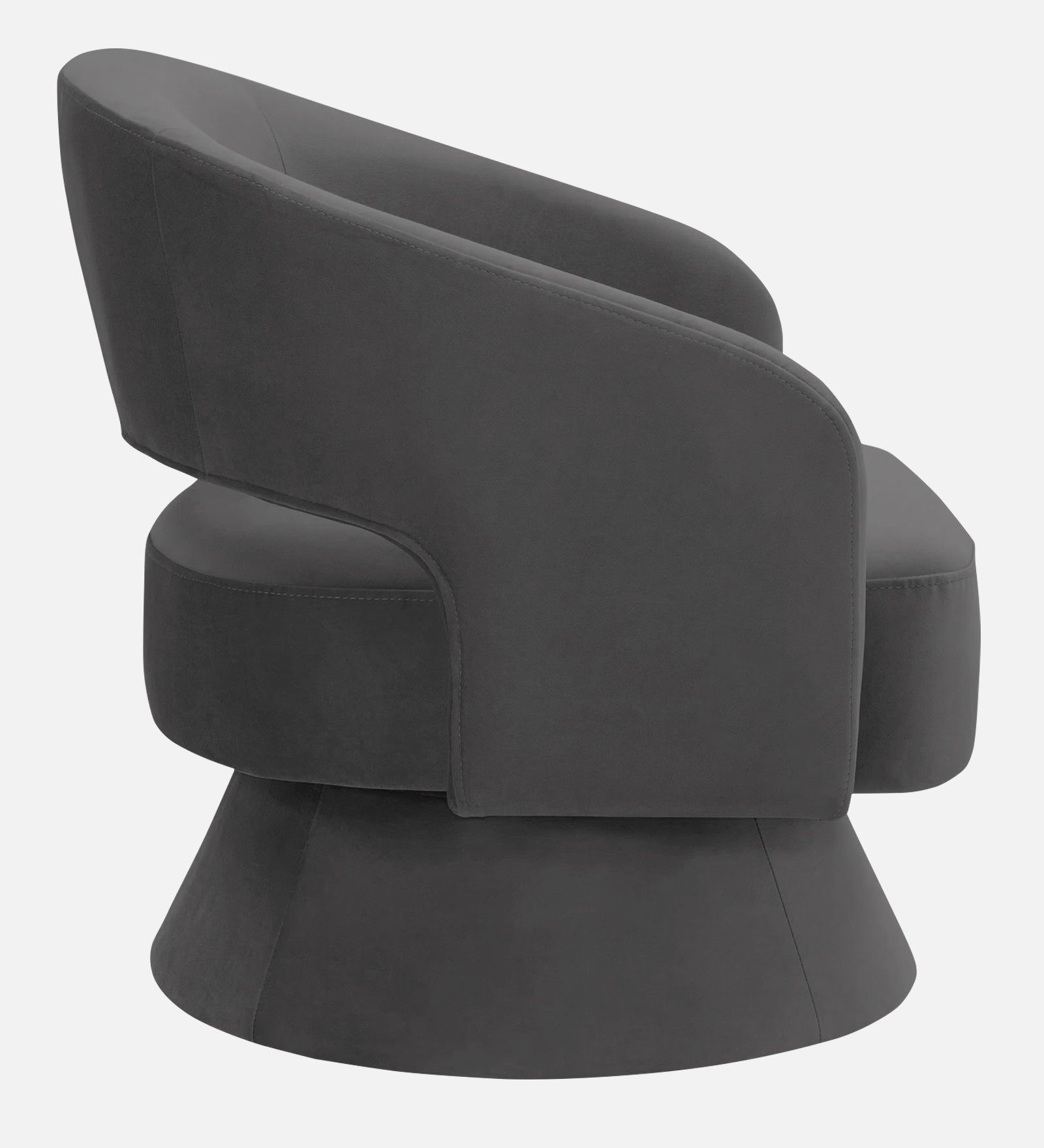 Pendra Velvet Swivel Chair In Davy Grey Colour - Febonic Living