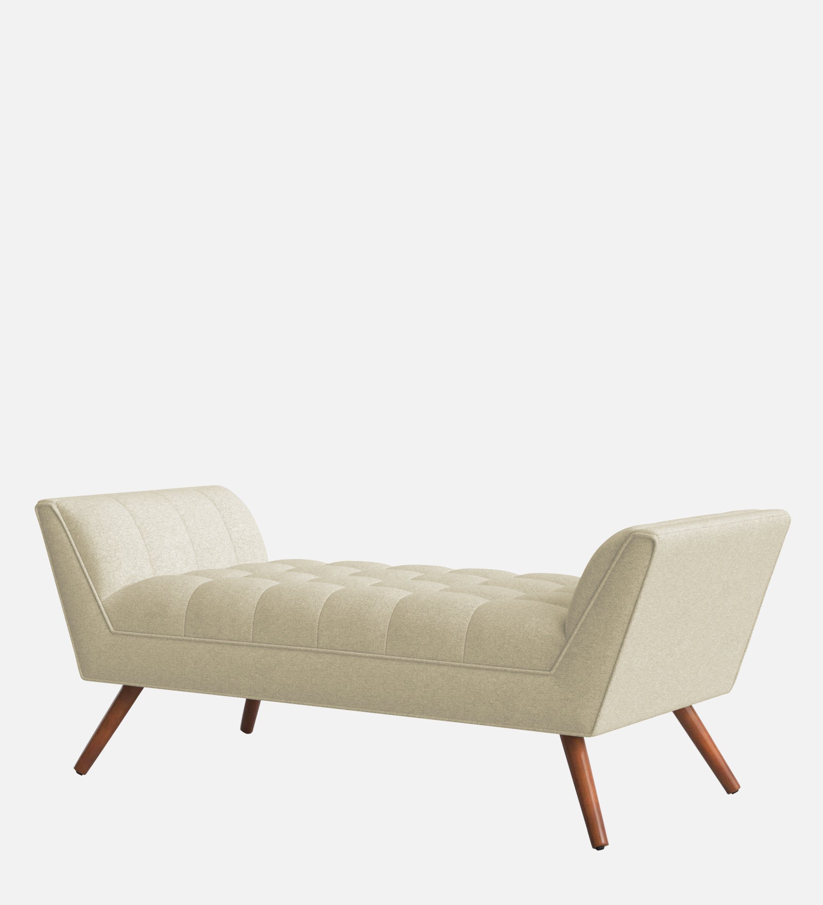 Cartes Velvet Bench In Warm White Colour - Febonic Living
