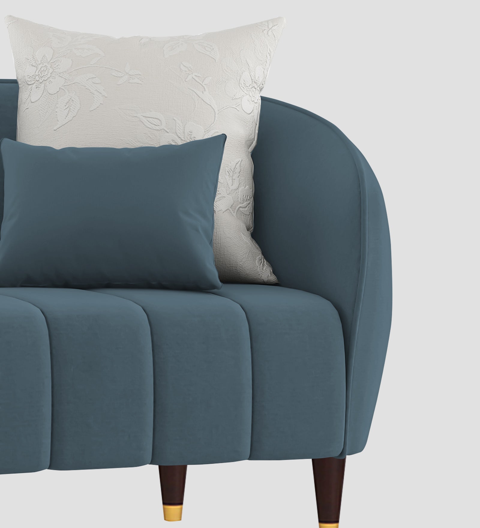 Hairo Velvet 1 Seater Sofa In Oxford Blue Colour - Febonic Living