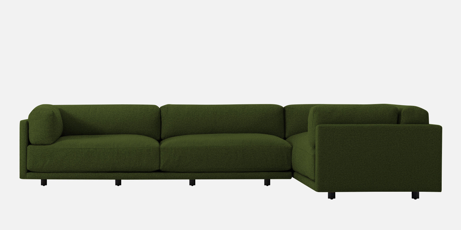 Nixon Fabric 6 Seater LHS Corner Sofa In Olive Green Colour - Febonic Living