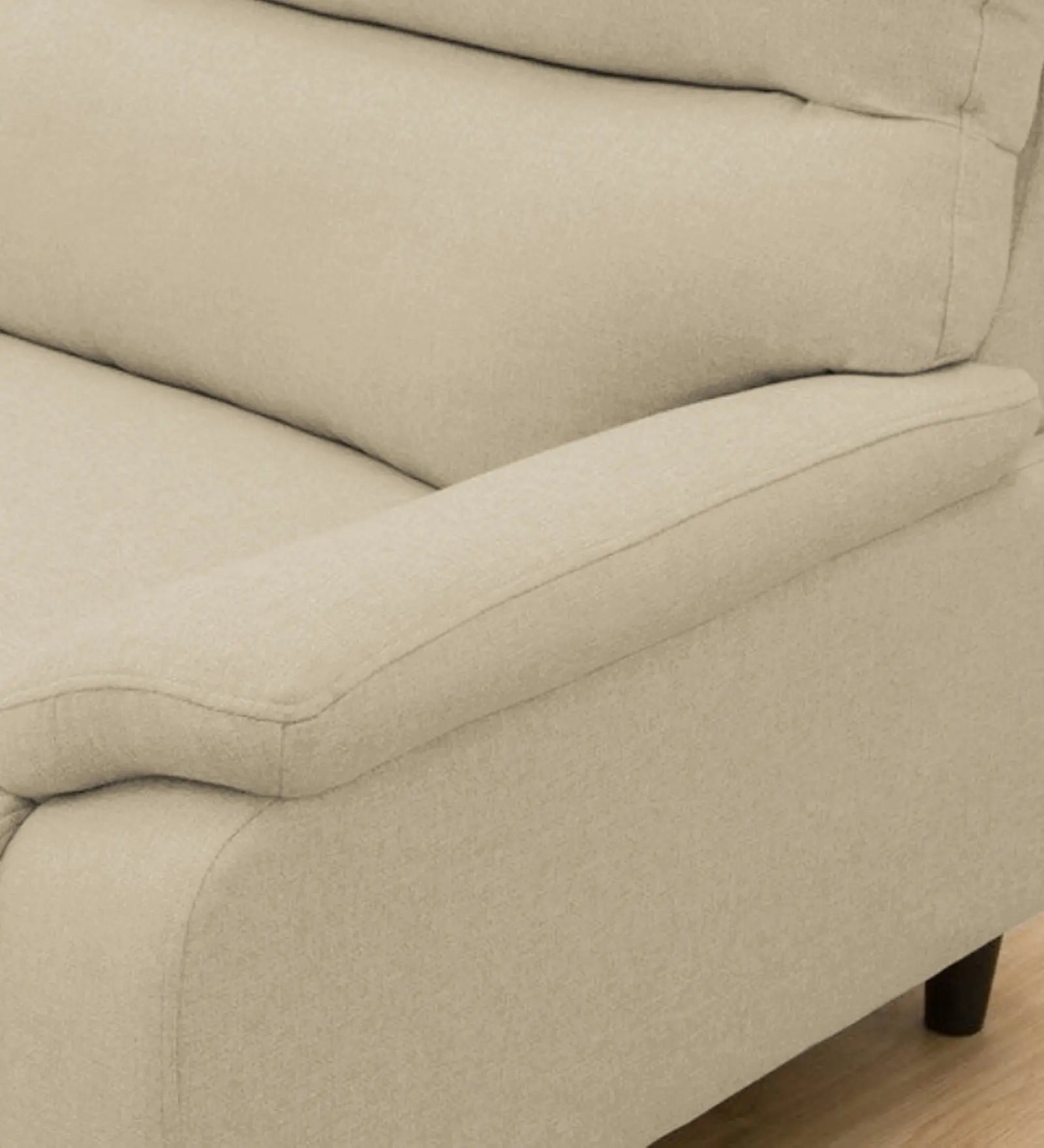 Zibby Fabric 1 Seater Sofa In Cotton Beige Colour Febonic Living