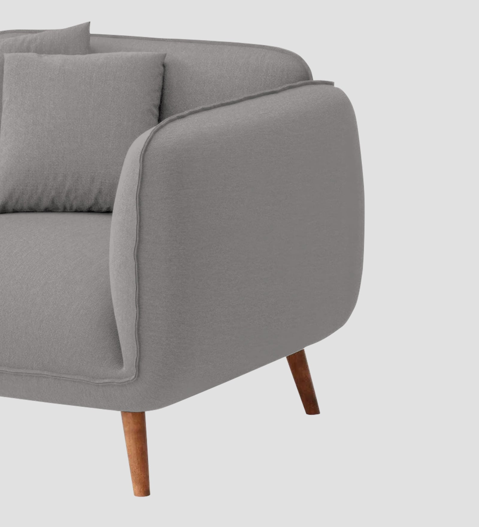 Zia Fabric 1 Seater Sofa In Silver Grey Colour - Febonic Living