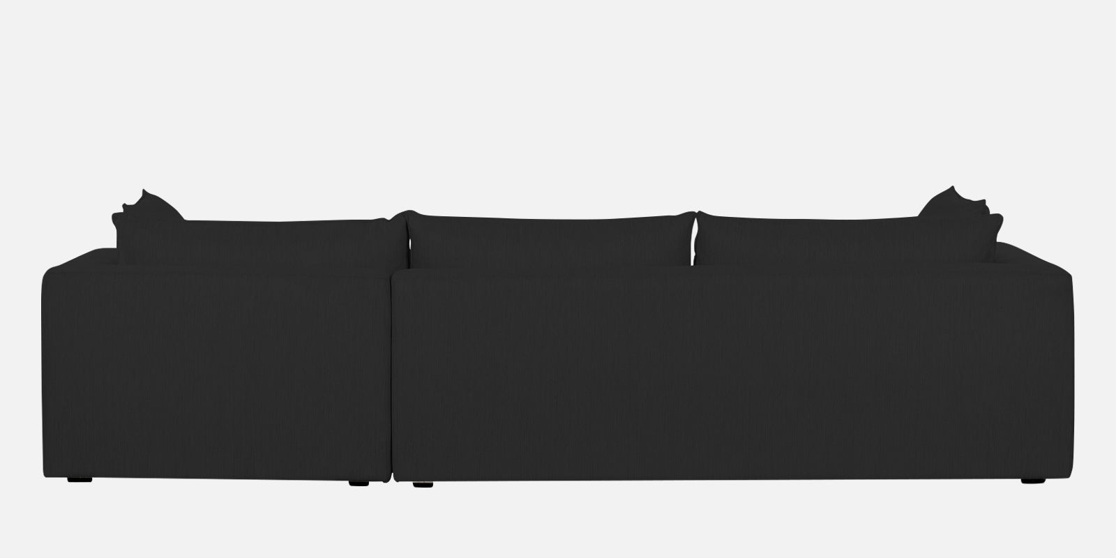 Ziggy Fabric RHS Sectional Sofa (3+Lounger) In Bitter Black Colour - Febonic Living