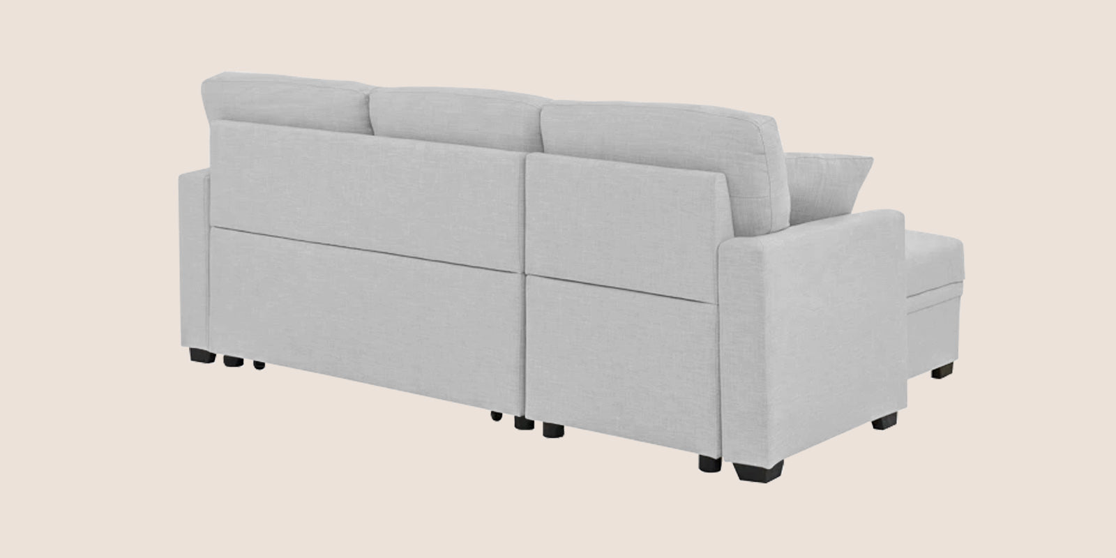 Jody Fabric 3 Seater Pull Out Sofa Cum Bed In Lit Grey Colour With Storage - Febonic Living