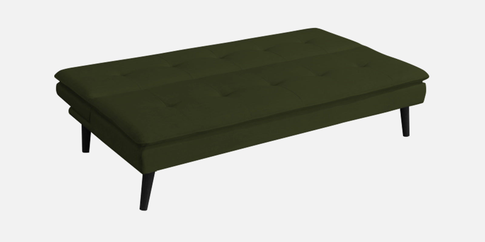 Toner Fabric 3 Seater Convertible Sofa Cum Bed In Olive Green Colour - Febonic Living