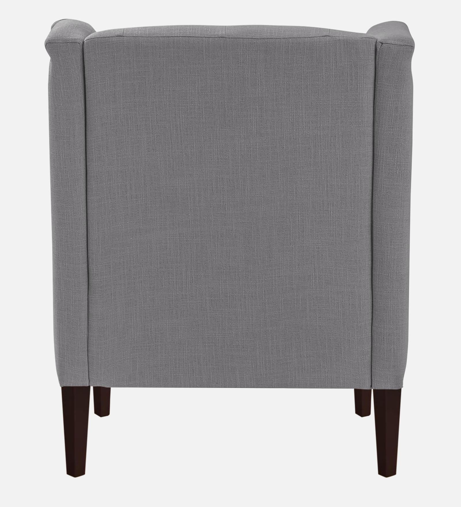 Deyuk Fabric Wing Chair In Lit Grey Colour - Febonic Living