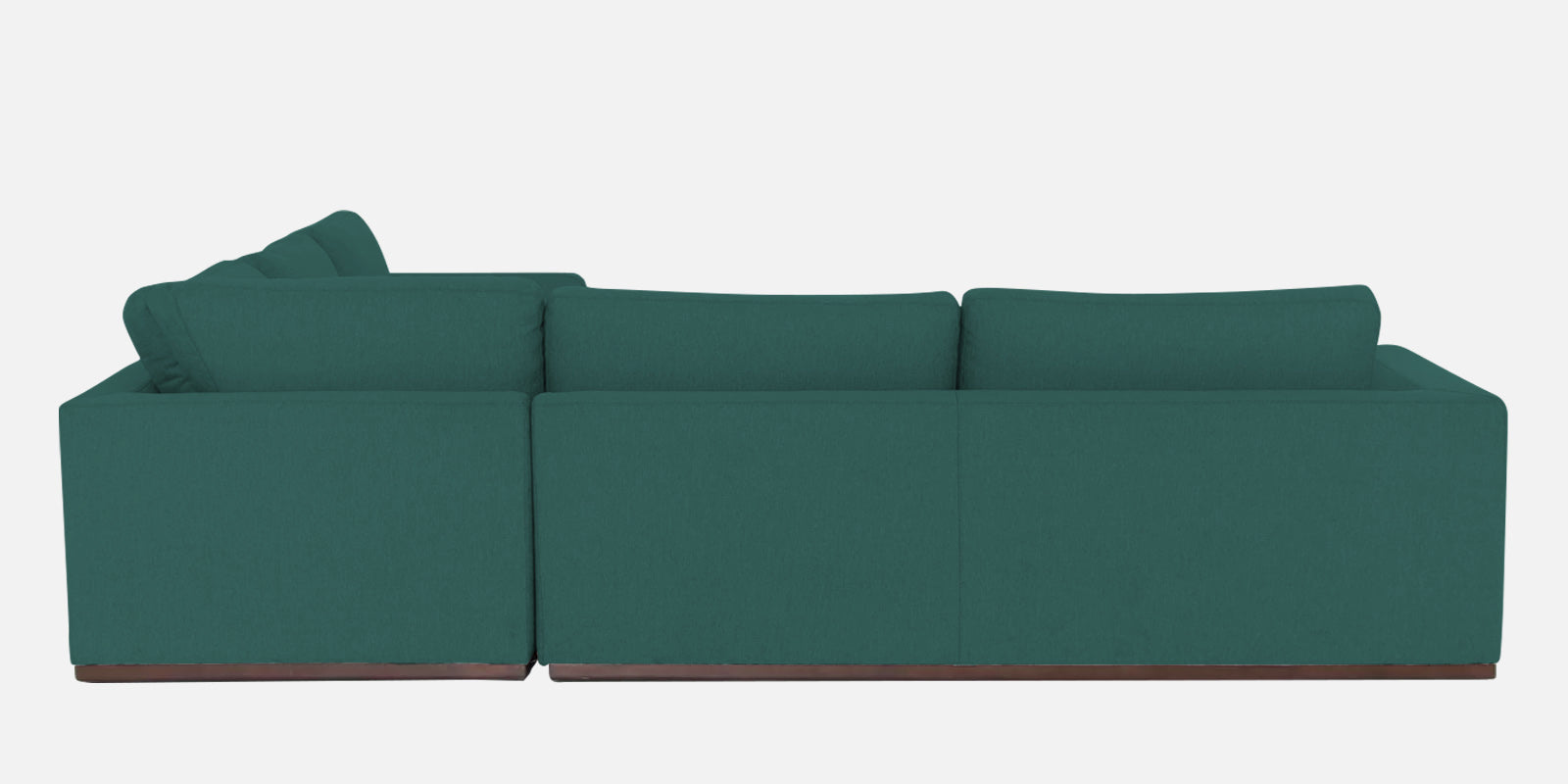 Freedom Velvet 6 Seater LHS Corner Sofa In Pine Green Colour With Ottoman - Febonic Living