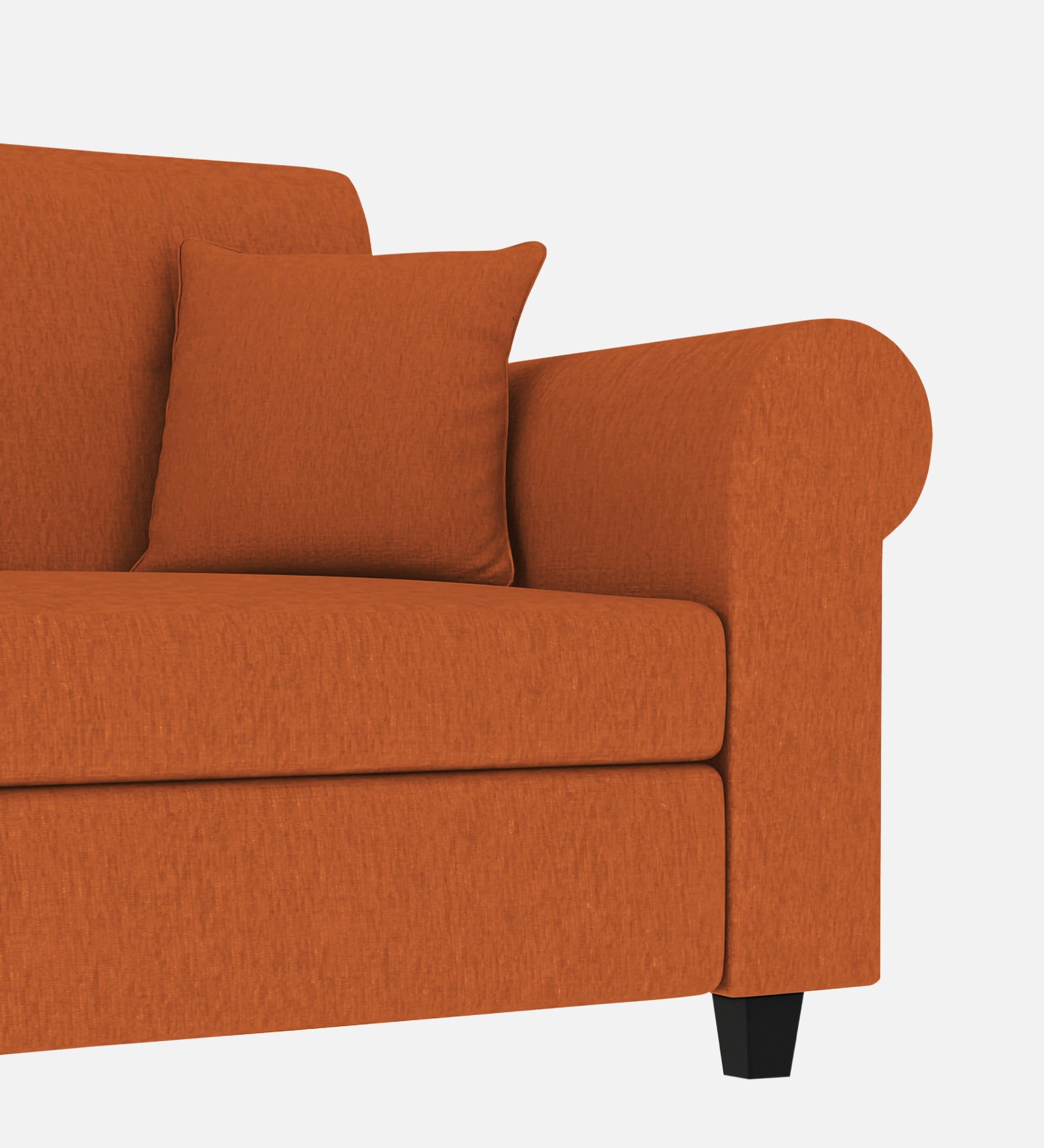 Derado Fabric 1 Seater Sofa In Vivid Orange Colour - Febonic Living