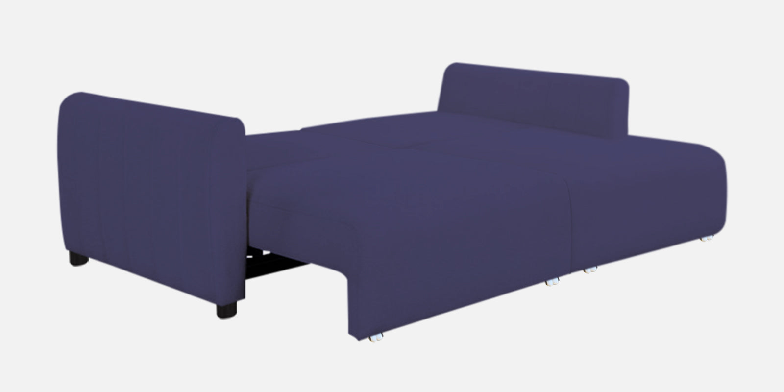 Vima Fabric 3 Seater Pull Out Sofa Cum Bed In Slate Blue Colour - Febonic Living