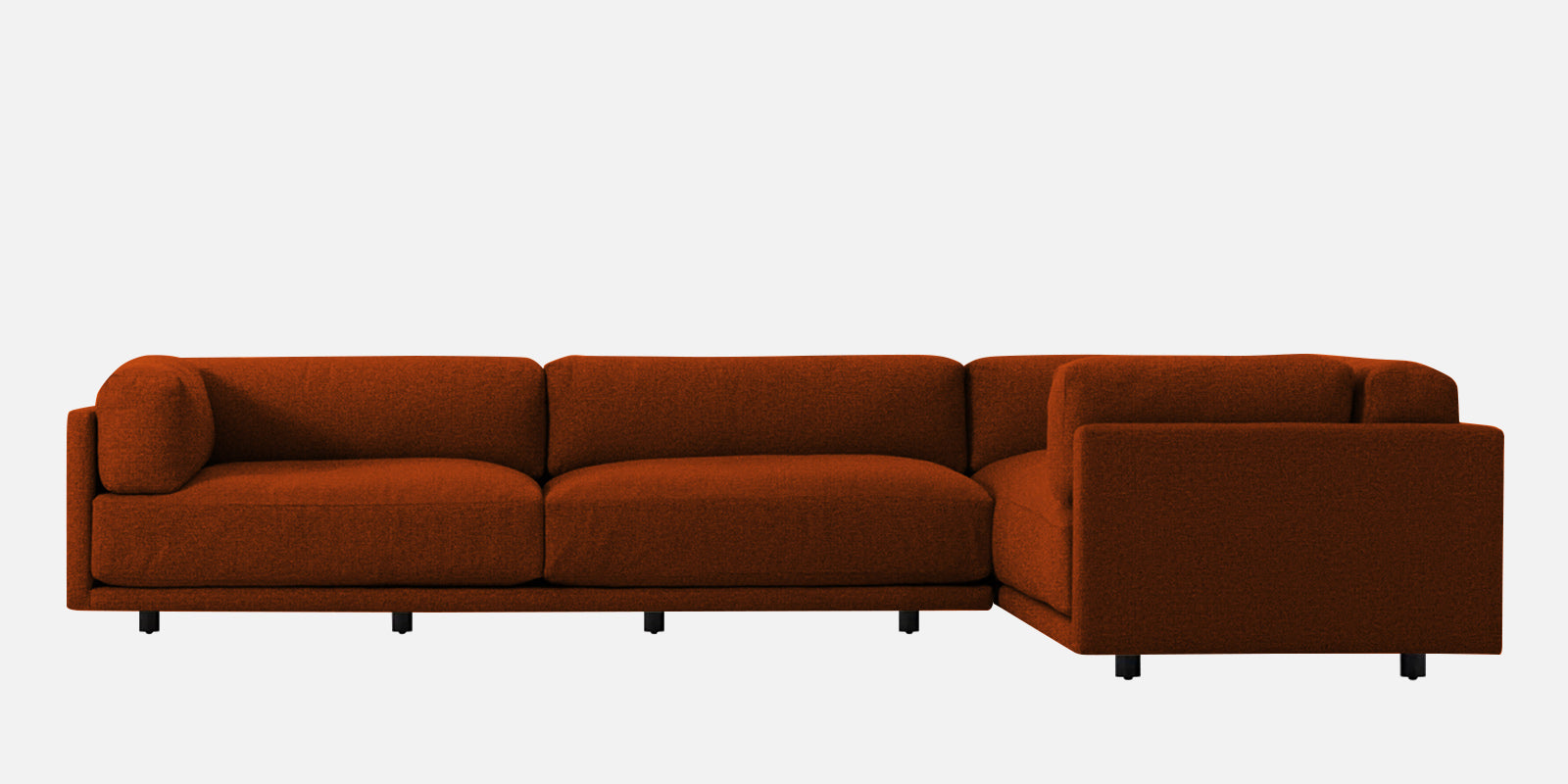 Nixon Fabric 6 Seater LHS Corner Sofa In Burnt Orange Colour - Febonic Living