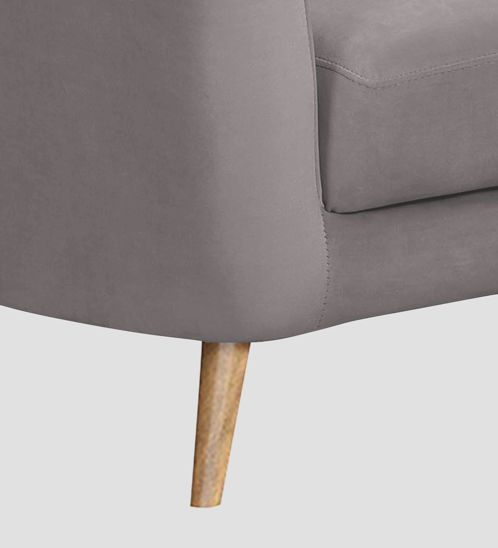 Kaylee Velvet 1 Seater Sofa In Pearl Grey Colour - Febonic Living