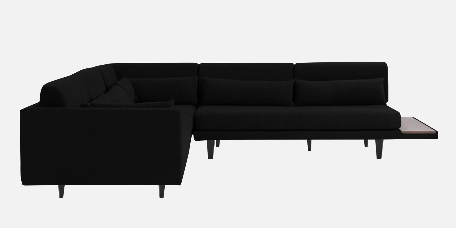 Malta Fabric 6 Seater LHS Corner Sofa In Zed Black Colour - Febonic Living
