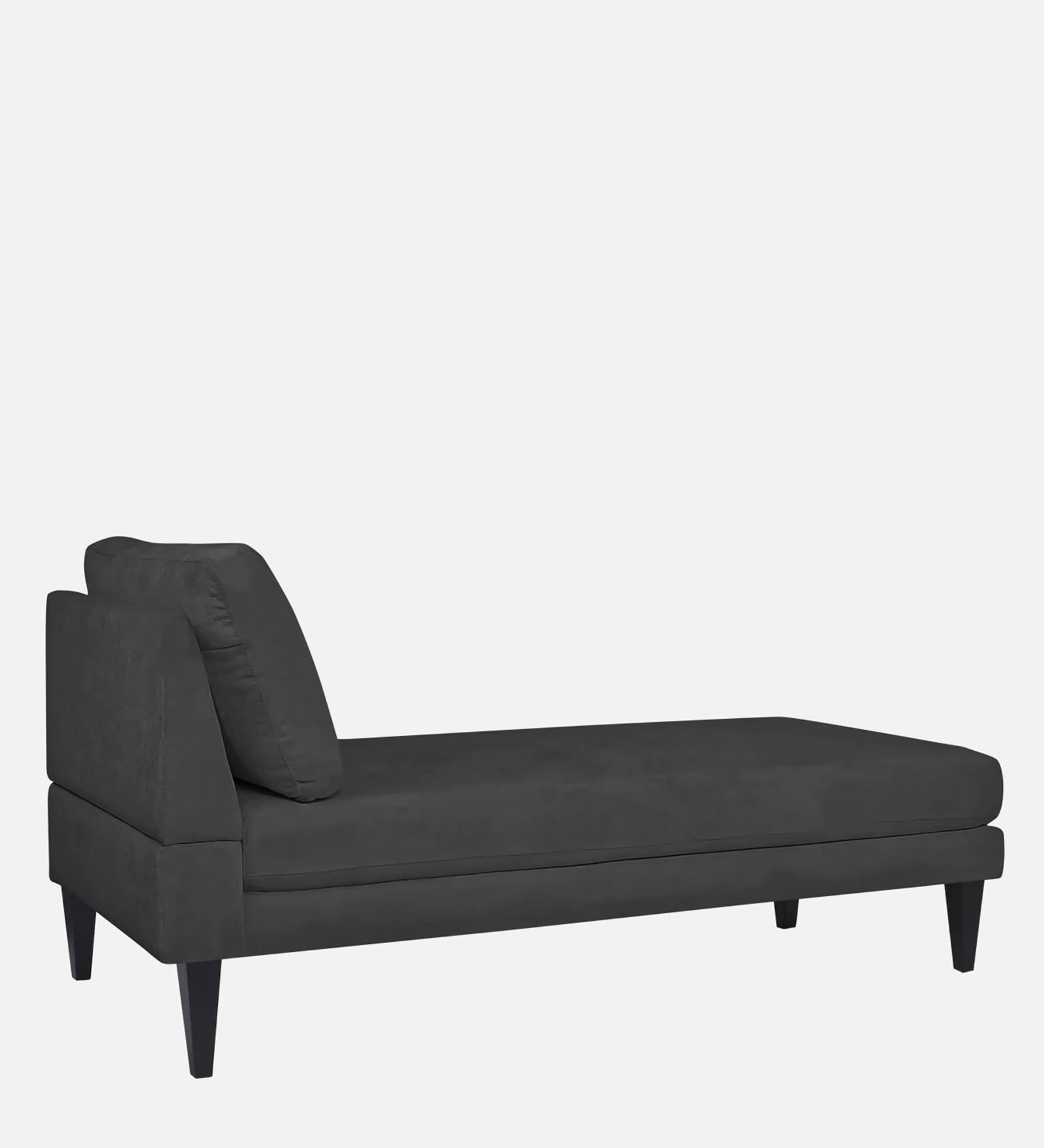 Nadia Fabric Armless Chaise Lounger In Charcoal Grey Colour - Febonic Living