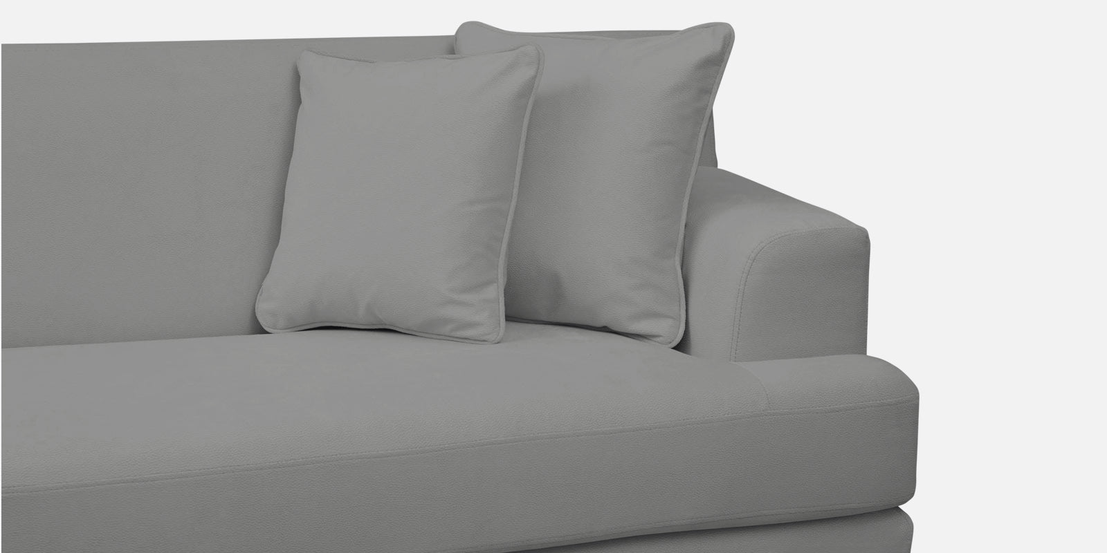 Woody Fabric LHS Sectional Sofa (3+Lounger) In Smoke Grey Colour - Febonic Living