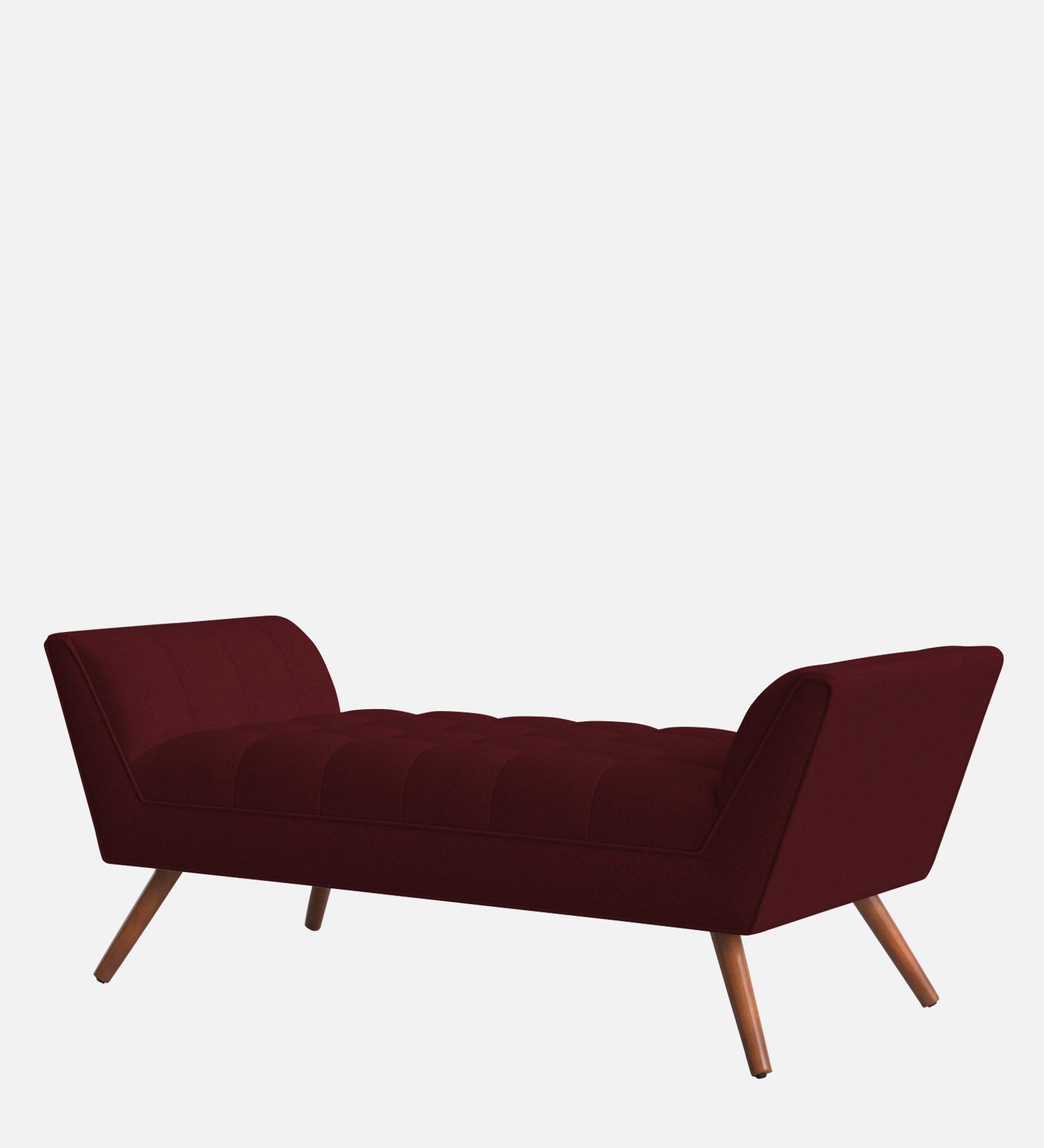 Cartes Velvet Bench In Dark Maroon Colour - Febonic Living