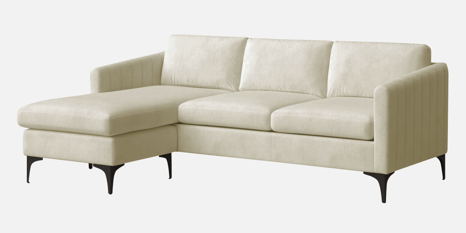 Haru Fabric LHS Sectional Sofa (2+Lounger) In Warm White Colour - Febonic Living