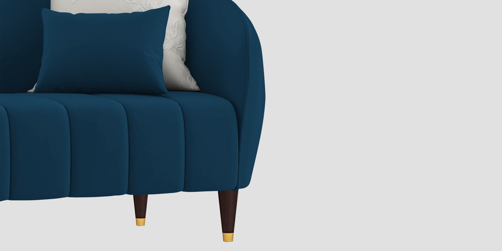 Hairo Velvet 3 Seater Sofa In Azure Blue Colour