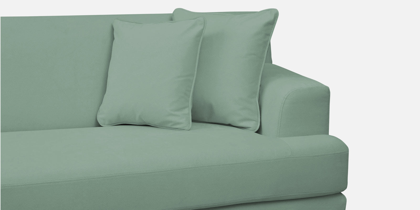 Woody Fabric LHS Sectional Sofa (3+Lounger) In Mist Blue Colour - Febonic Living