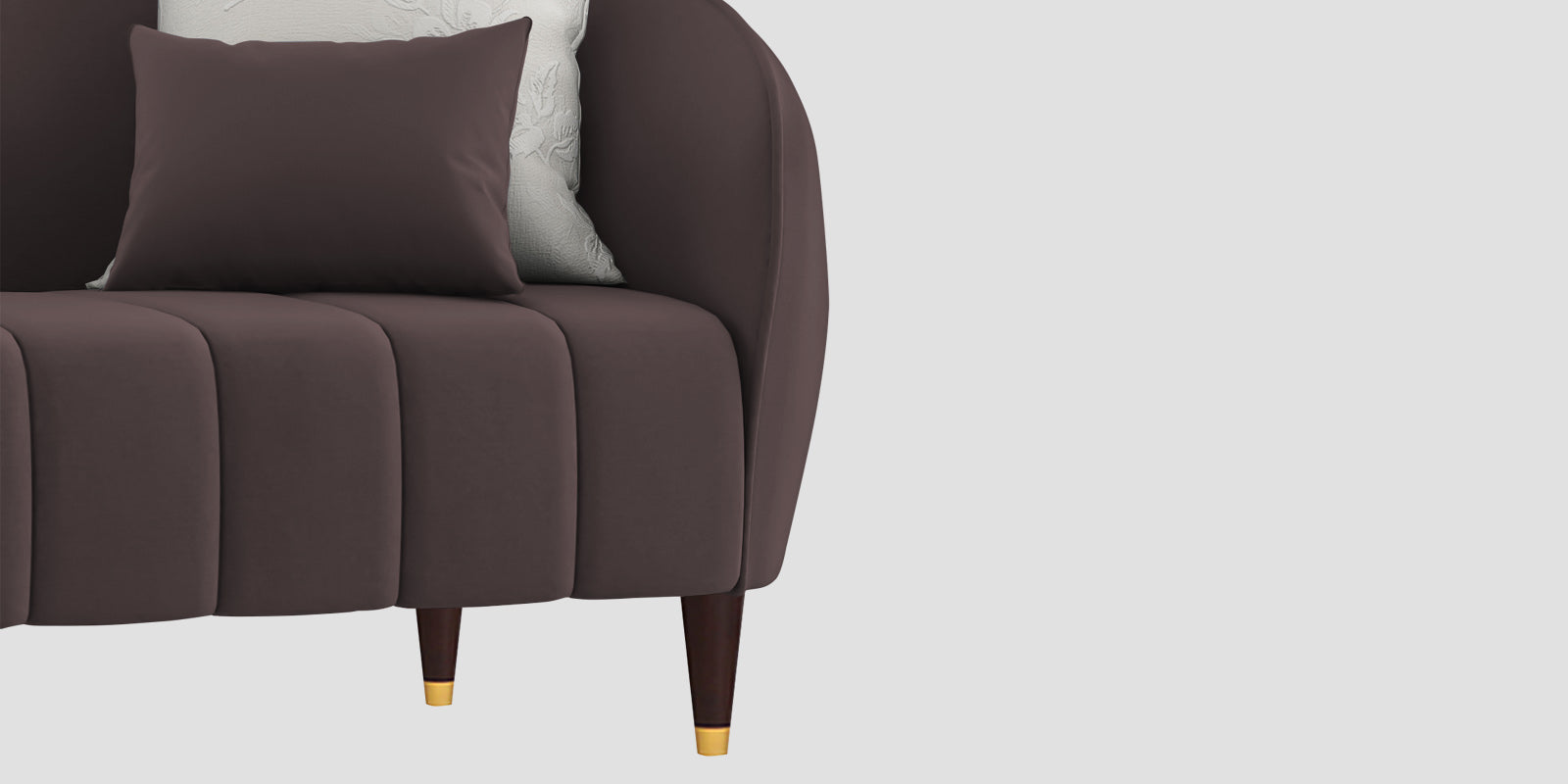 Hairo Velvet 3 Seater Sofa In Mocha Brown Colour