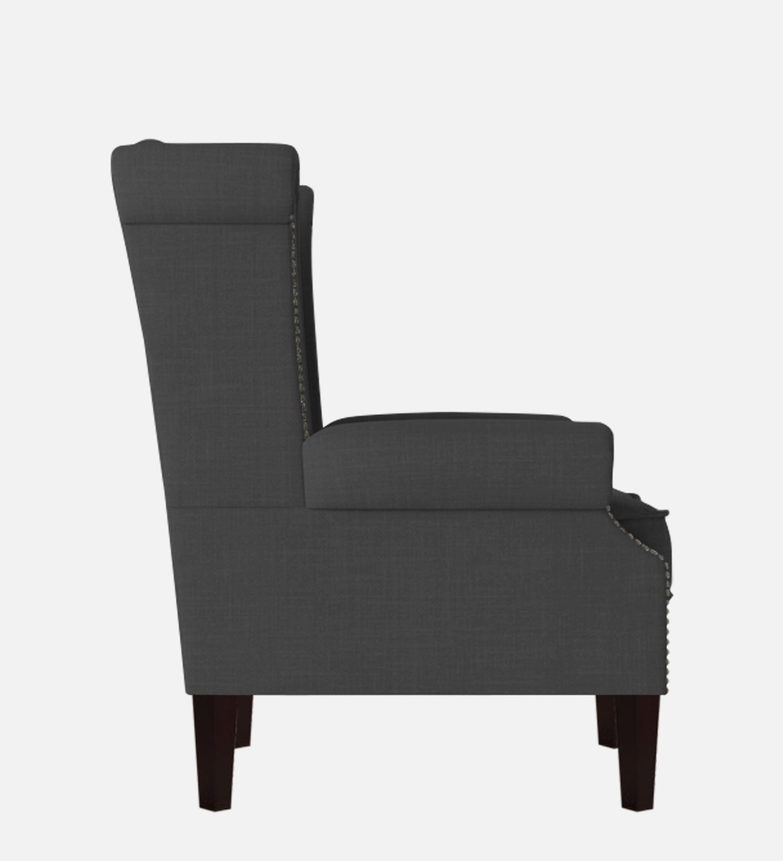 Nottage Fabric Wing Chair In Charcoal Grey Colour - Febonic Living