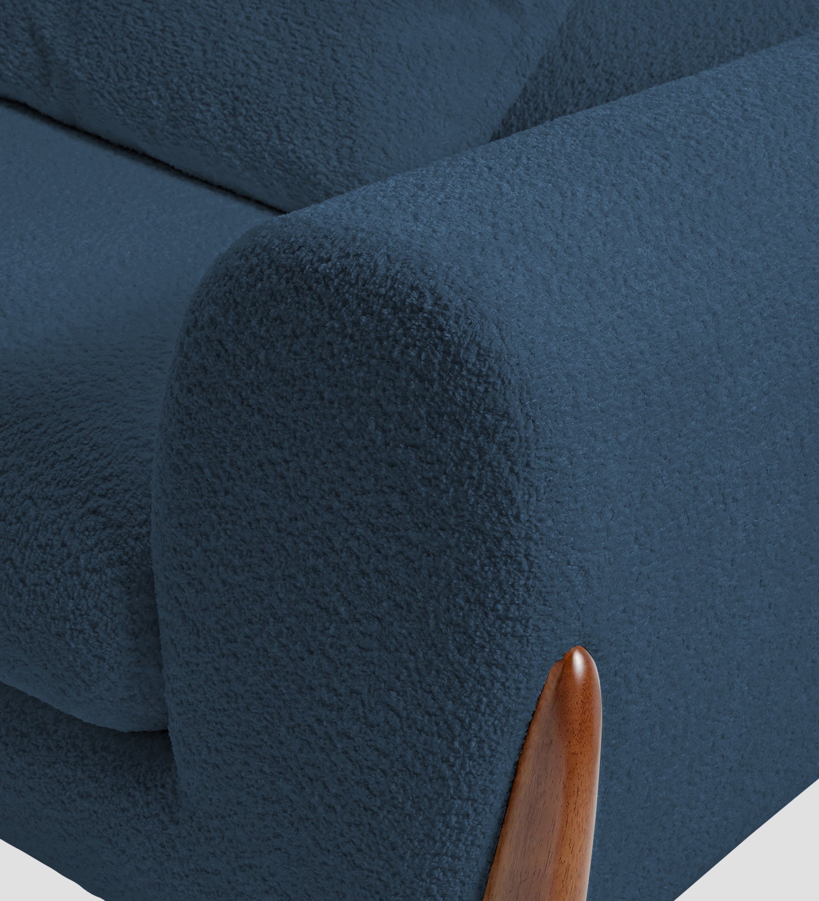 Boko Boucle 1 Seater Sofa In Classic Blue Colour - Febonic Living