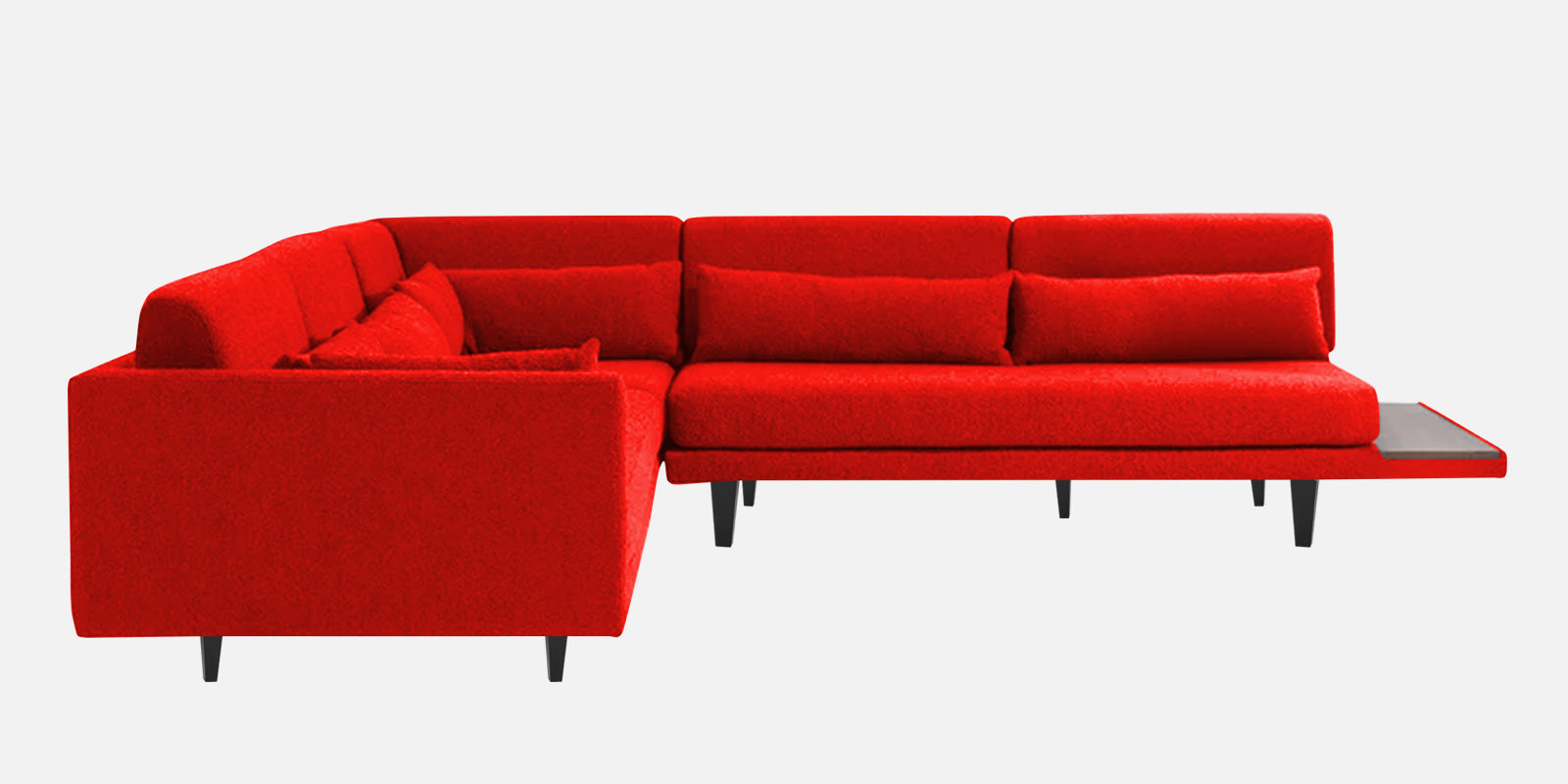Malta Fabric 6 Seater LHS Corner Sofa In Ruby Red Colour