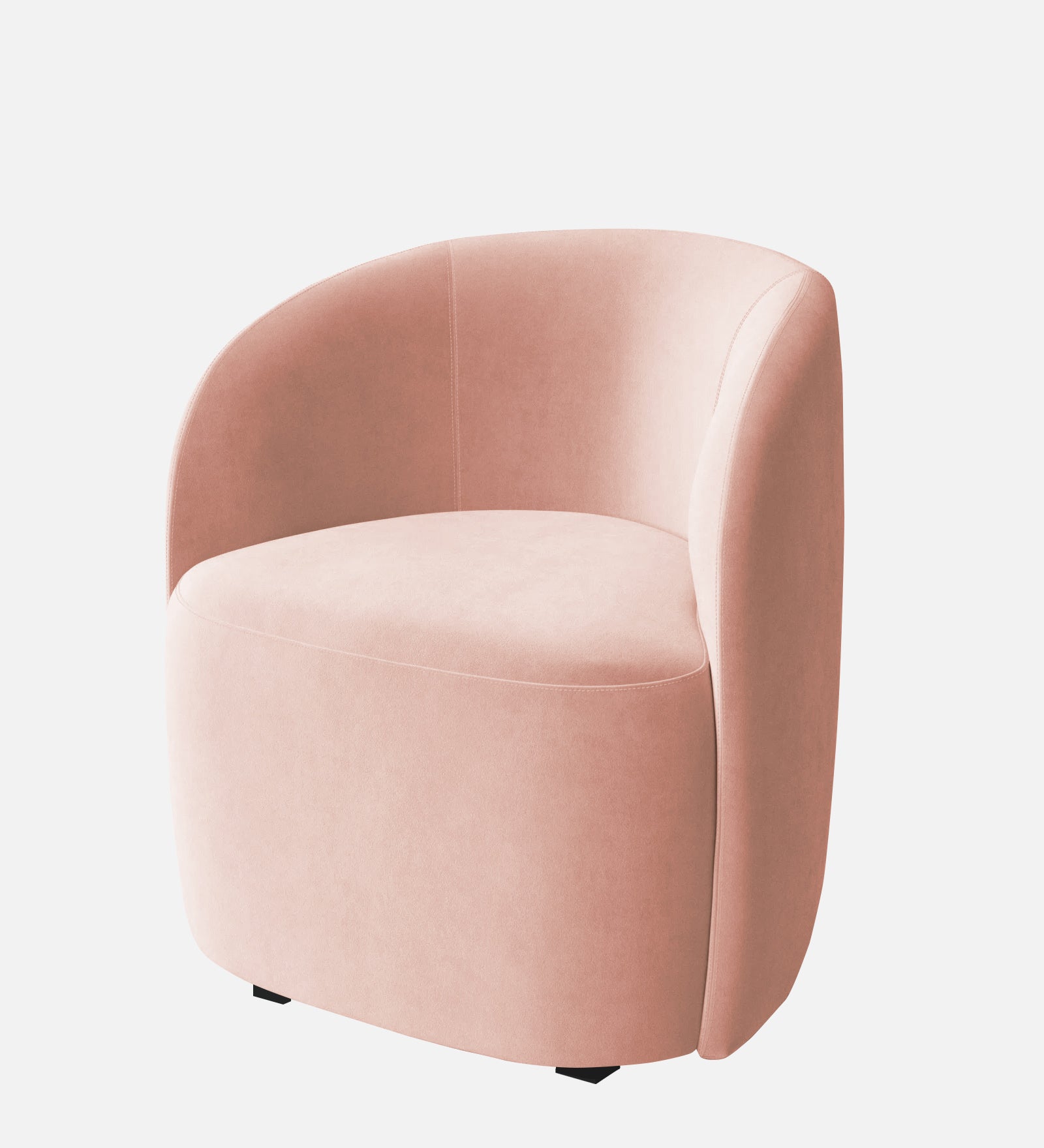 Lucky Velvet Wing Chair In Blush Pink Colour - Febonic Living
