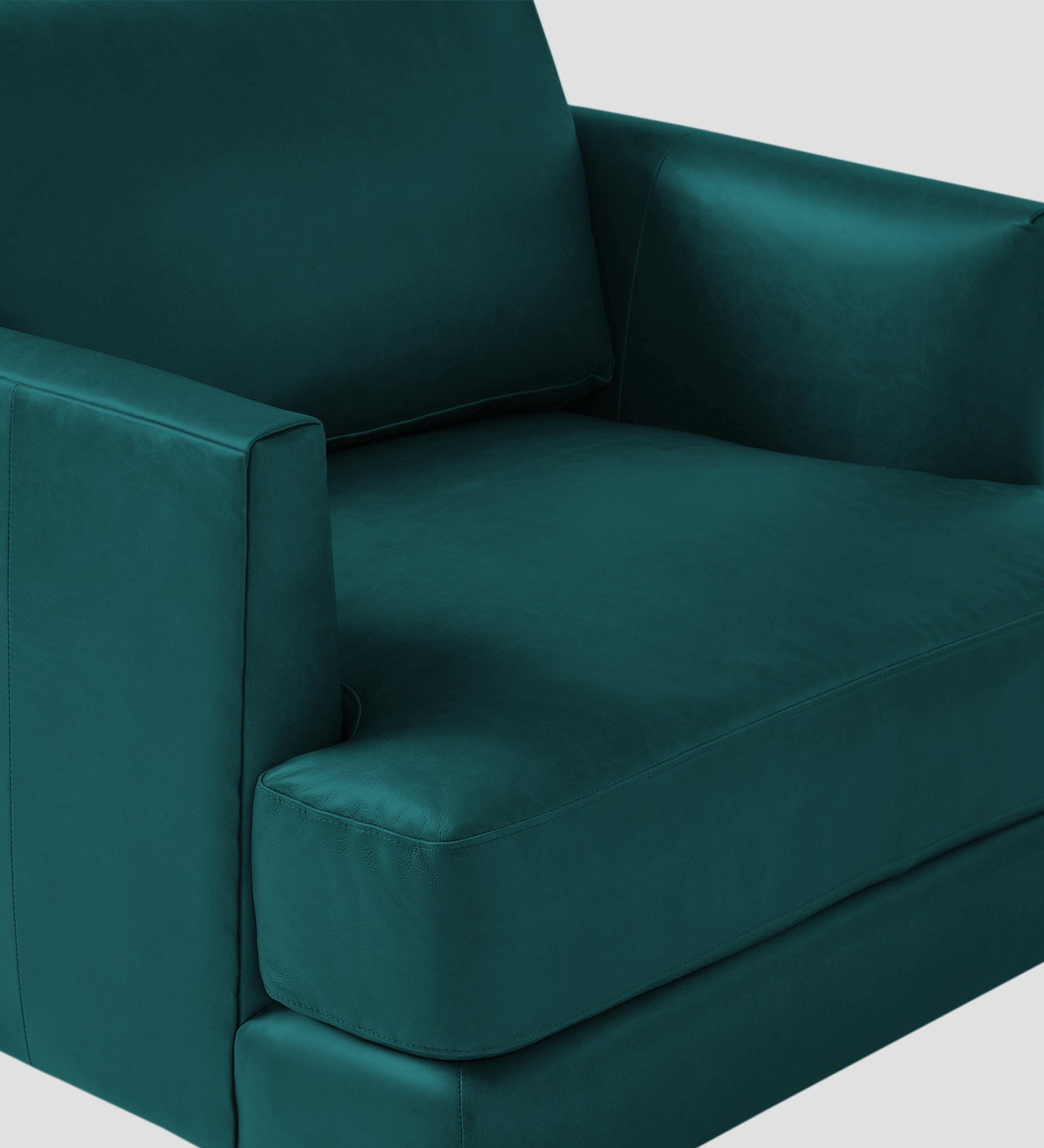Sterio Leatherette 1 Seater Sofa In Peakcock Blue Colour - Febonic Living