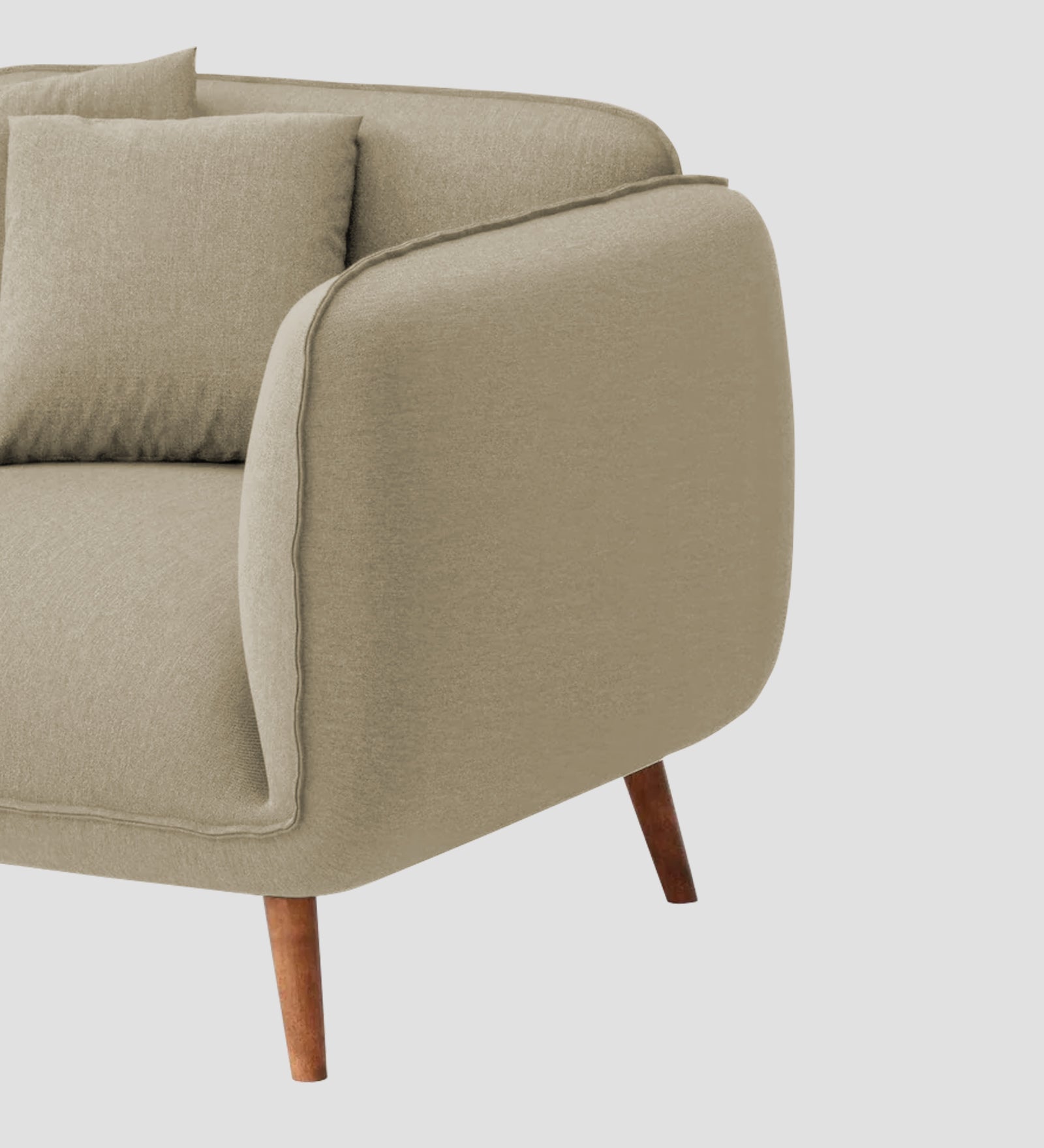 Zia Fabric 1 Seater Sofa In Honey Beige Colour - Febonic Living