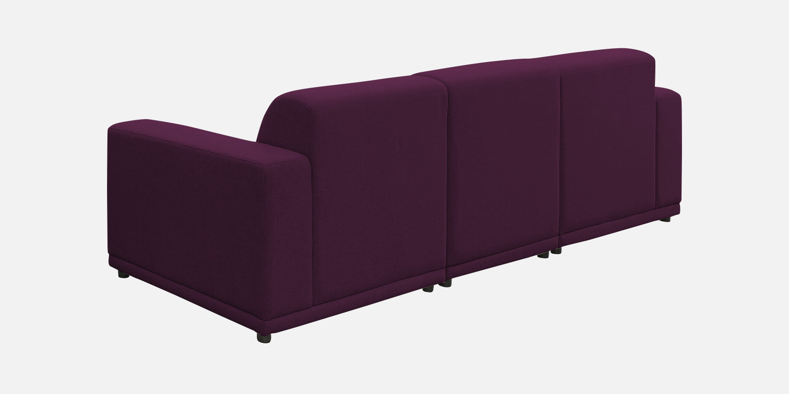 Adam Fabric LHS Sectional Sofa (3+Ottoman Lounger) In Greek Purple Colour - Febonic Living