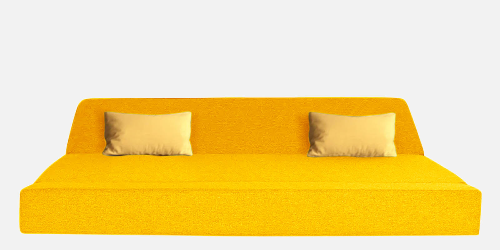 Fleepy Fabric 3 Seater Futon Sofa Cum Bed in Bold Yellow Colour