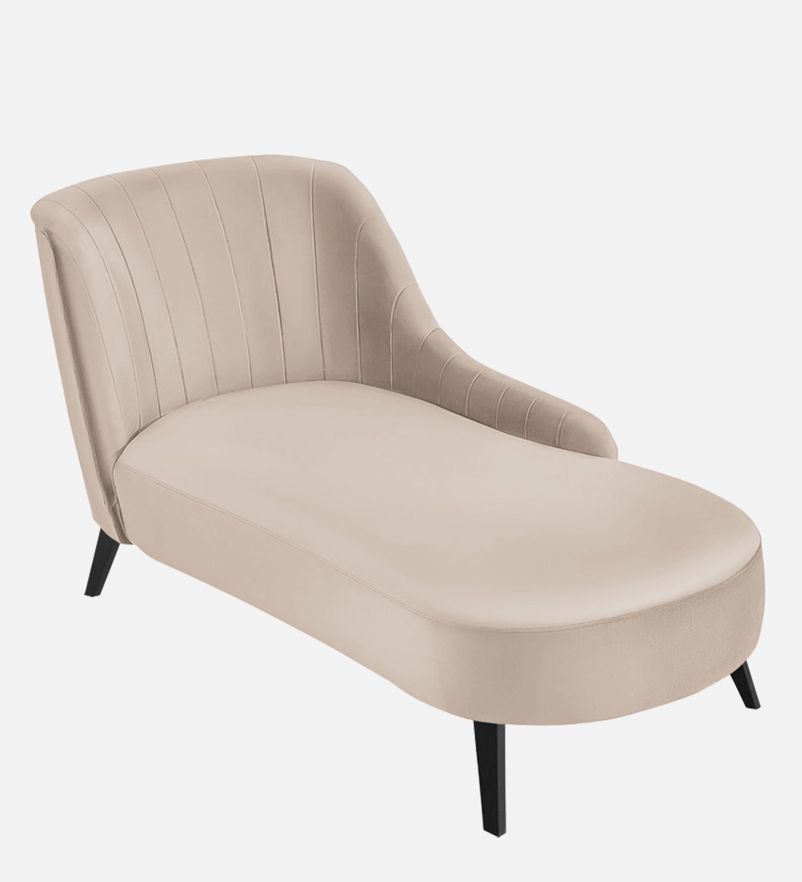 Flora Velvet RHS Chaise Lounger In Camel Beige Colour - Febonic Living