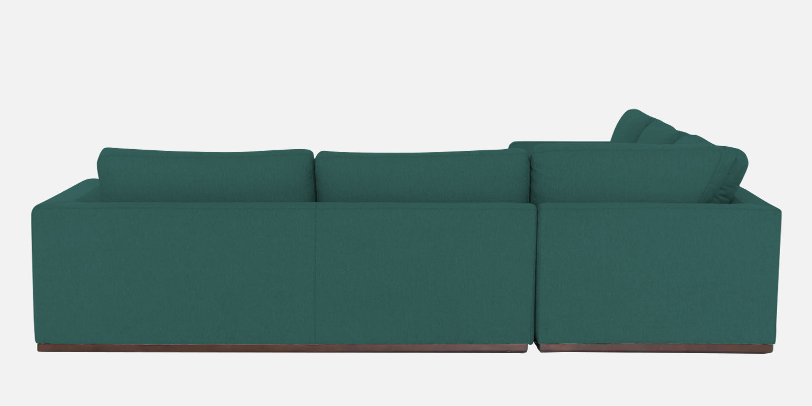 Freedom Velvet 6 Seater RHS Corner Sofa In Pine Green Colour With Ottoman - Febonic Living