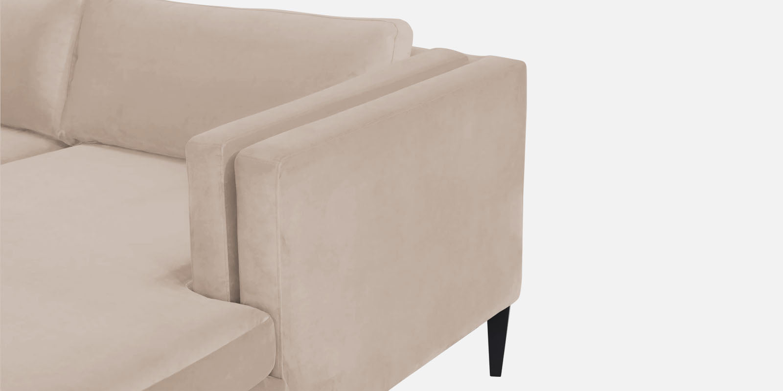 Jasper Velvet RHS Sectional Sofa (3+Lounger) In Camel Beige Colour - Febonic Living