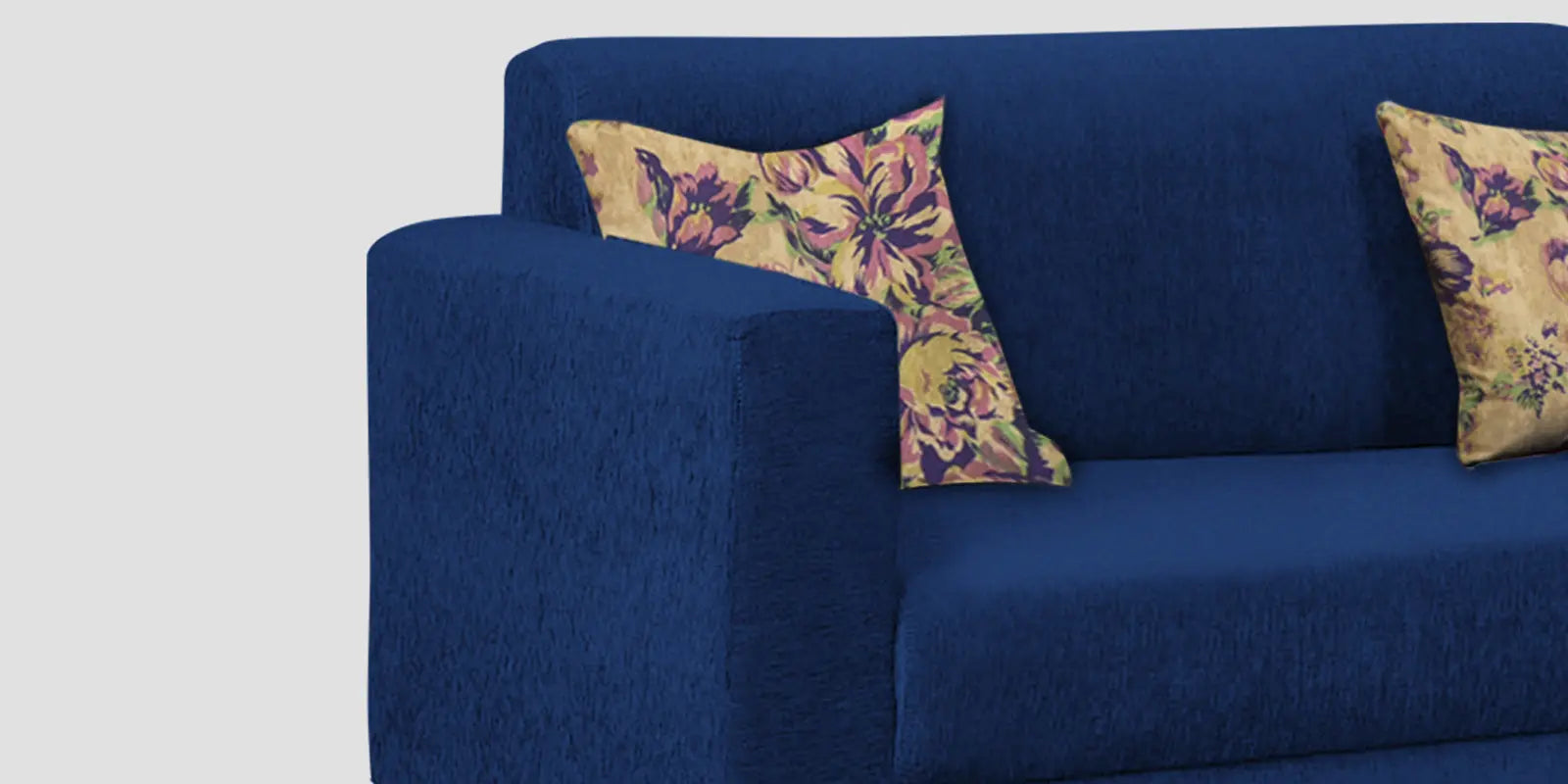 Lipu Fabric 2 Seater Sofa In Royal Blue Colour Febonic Living