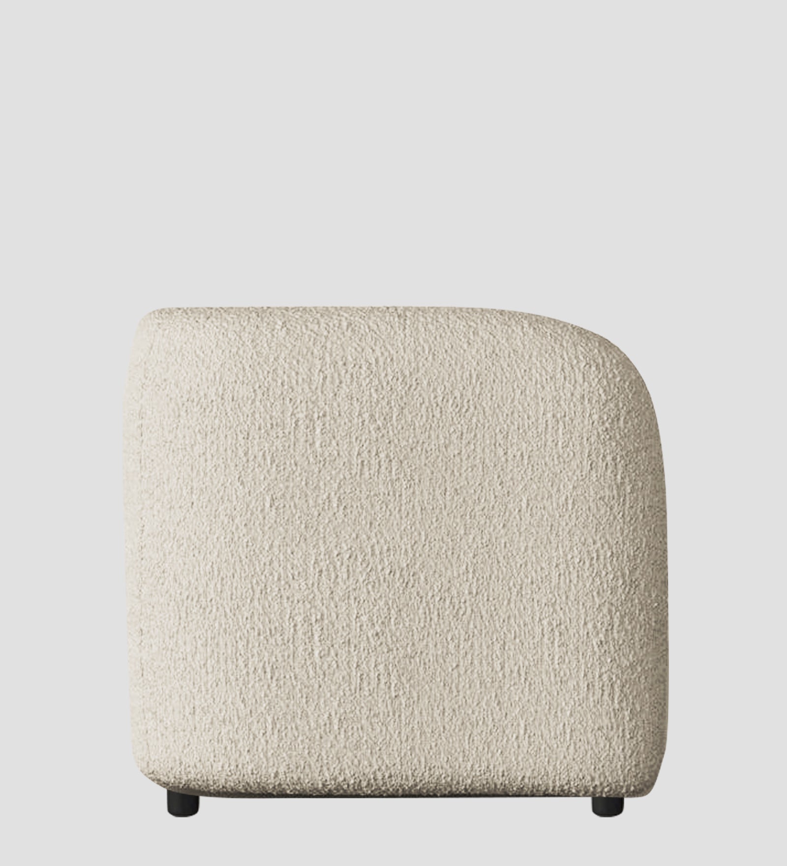 Corny Boucle Fabric 1 Seater Sofa In Shell White Colour - Febonic Living