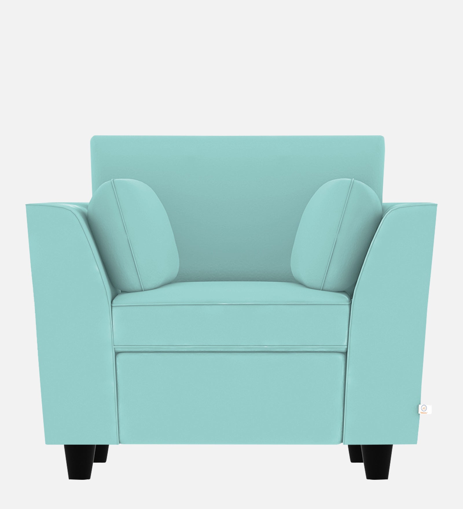 Bristo Velvet 1 Seater Sofa In Barmunda Aqua Colour With Storage - Febonic Living