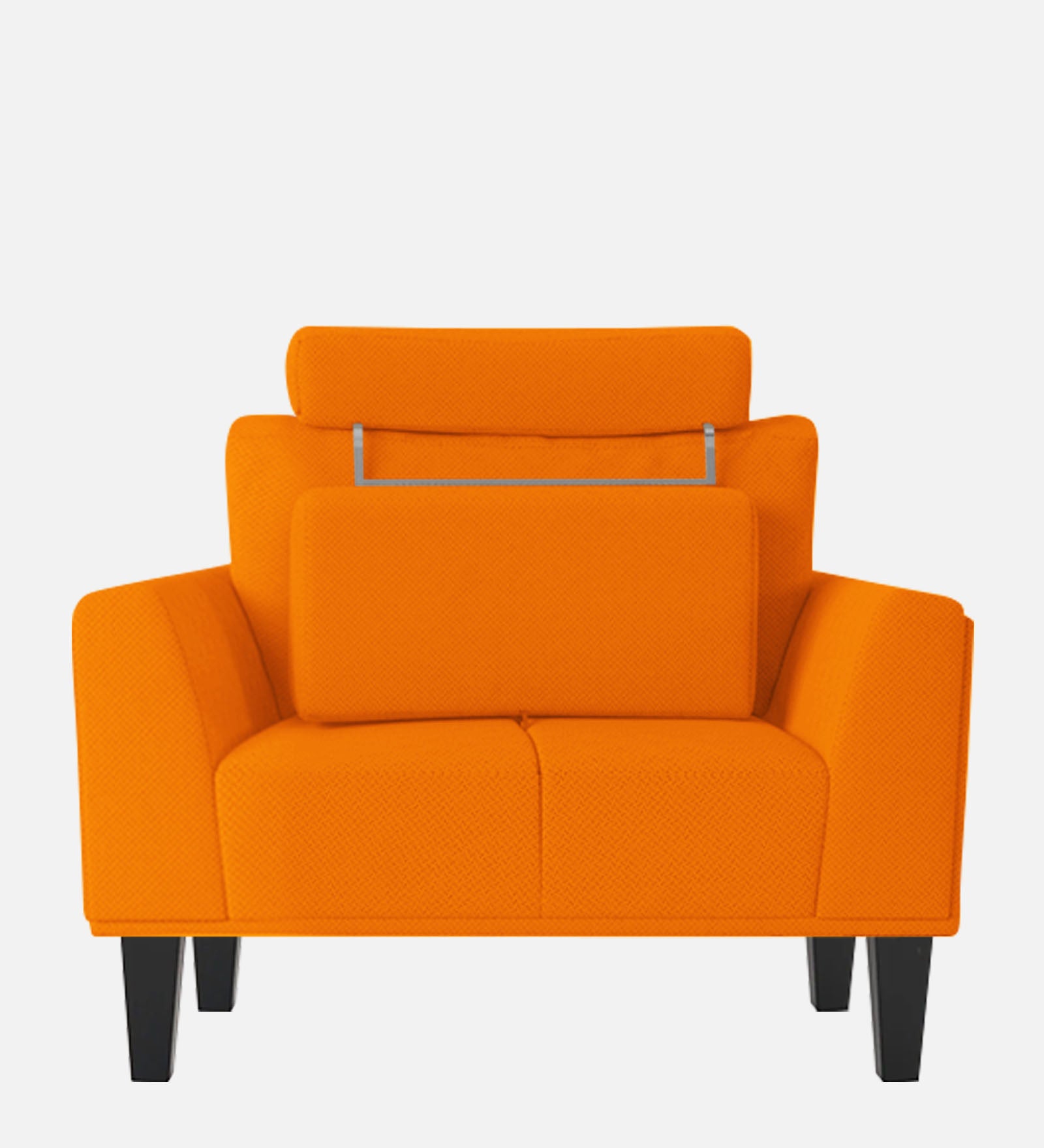 Como Fabric 1 Seater Sofa In Vivid Orange Colour - Febonic Living