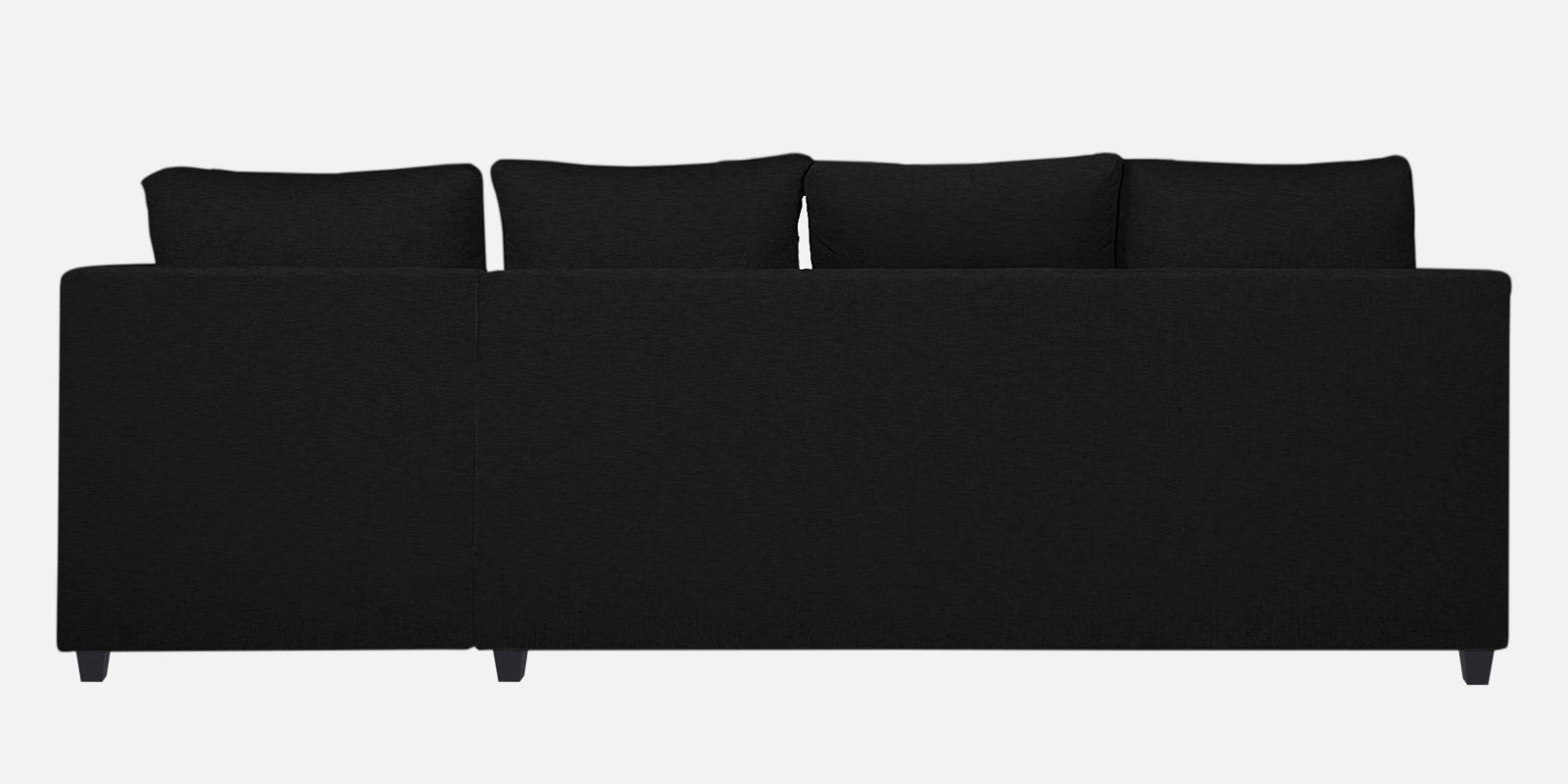 Nebula Fabric LHS Sectional Sofa (3+Lounger) In Zed Black Colour - Febonic Living