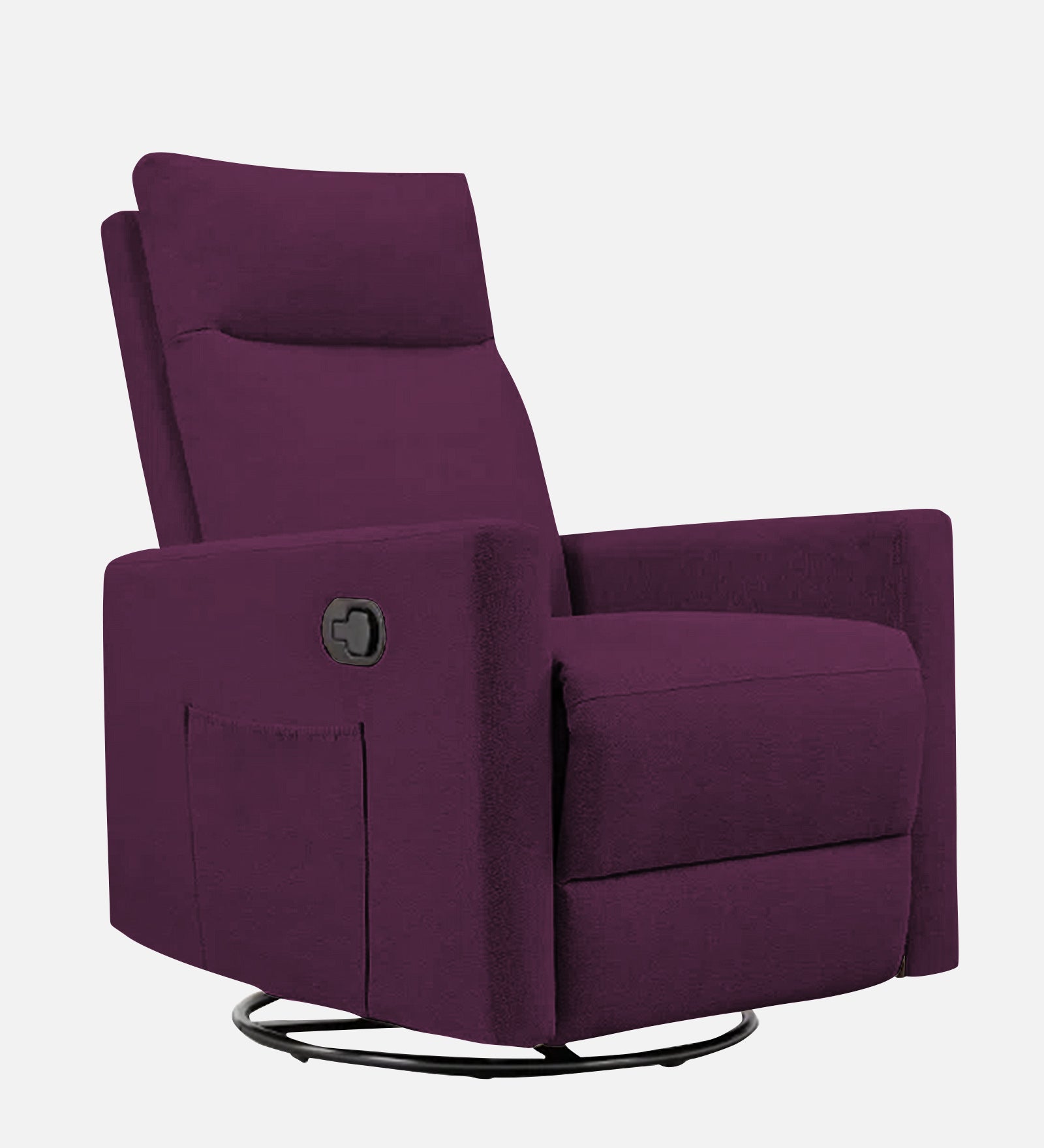 Zura Fabric 1 Seater Rotating Motorized Recliner In Greek Purple Colour - Febonic Living