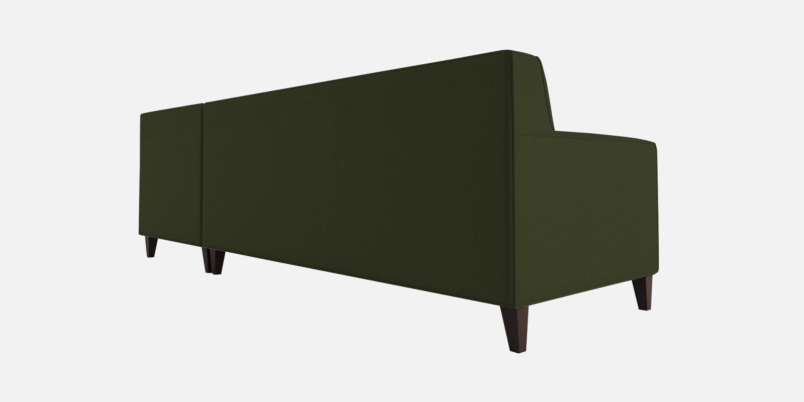 Miller Fabric LHS Sectional Sofa (3+Lounger) In Olive Green Colour - Febonic Living