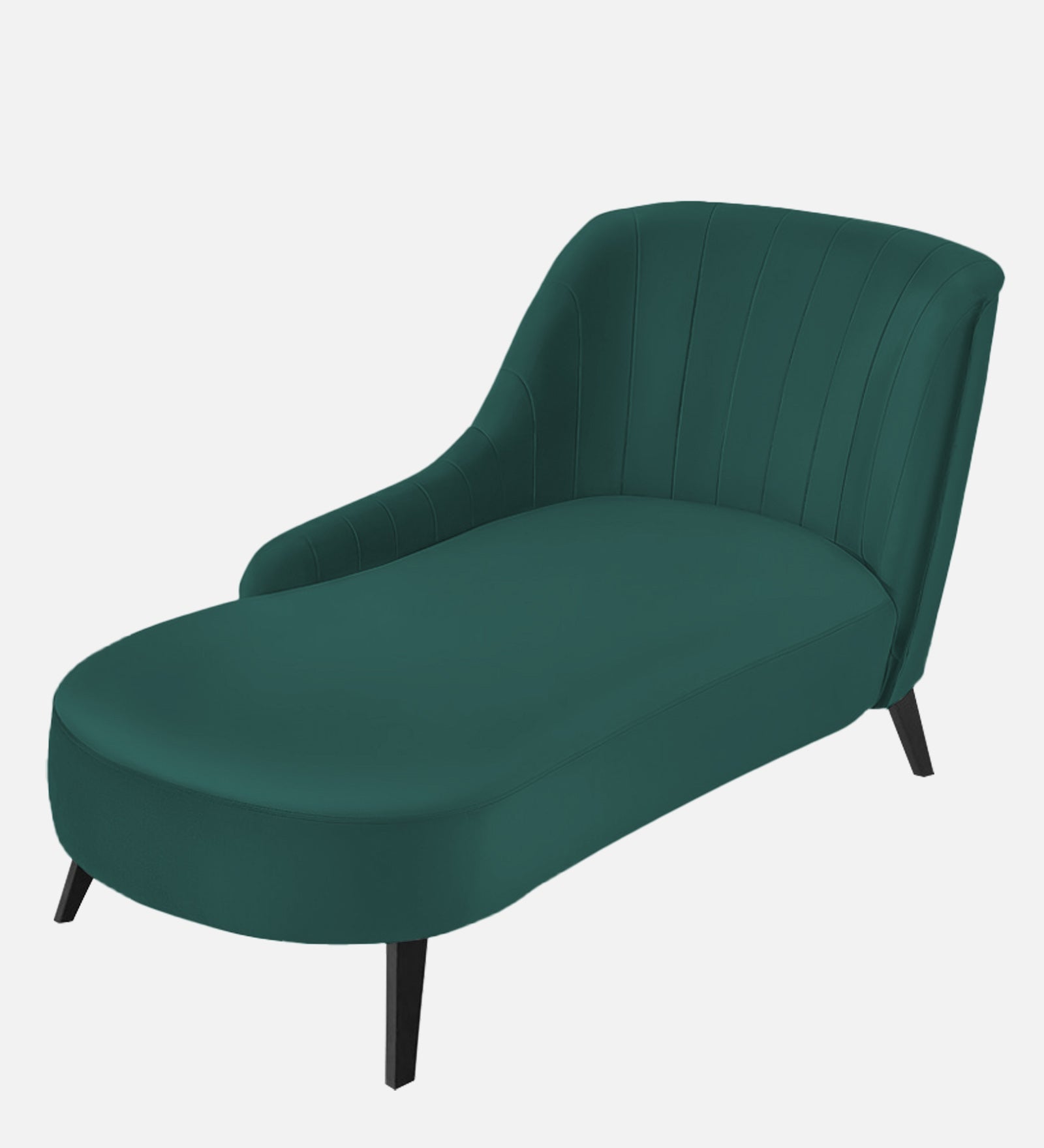 Flora Velvet LHS Chaise Lounger In Pine Green Colour - Febonic Living