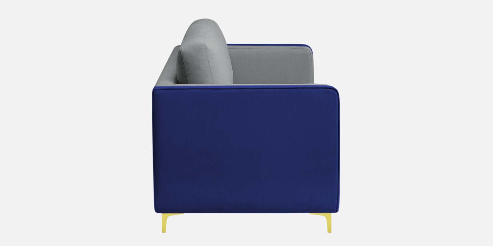 Visky Velvet 2 Seater Sofa In Pearl Grey And Indigo Blue Colour - Febonic Living