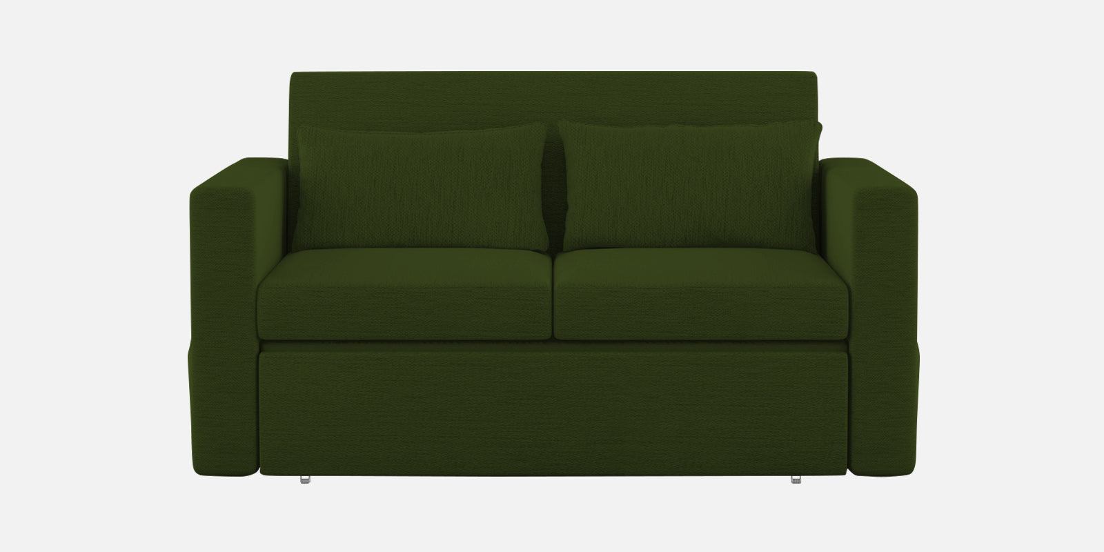 River Fabric 2 Seater Pull Out Sofa Cum Bed In Olive Green Colour - Febonic Living
