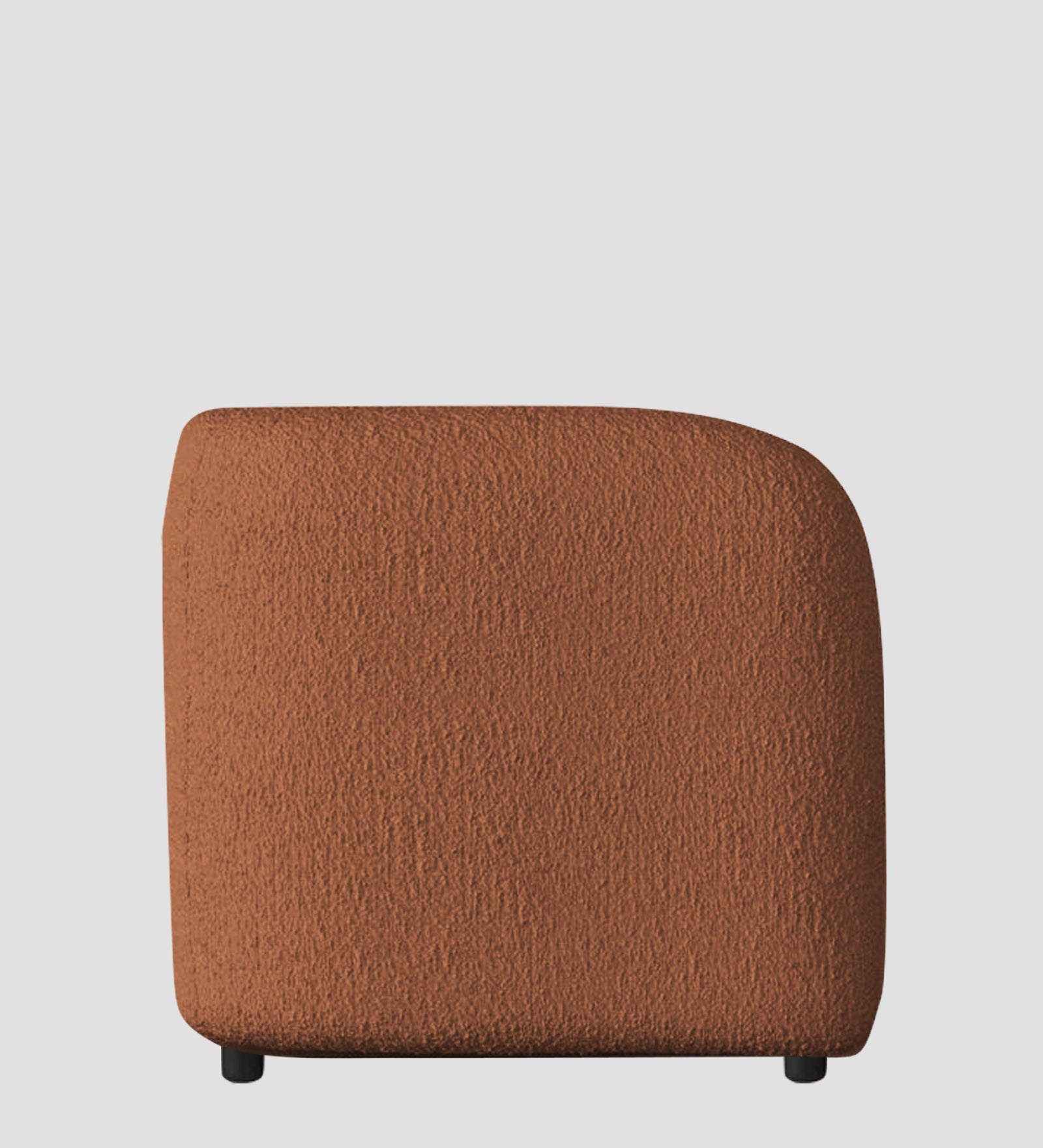 Corny Boucle Fabric 1 Seater Sofa In Light Orange Colour - Febonic Living