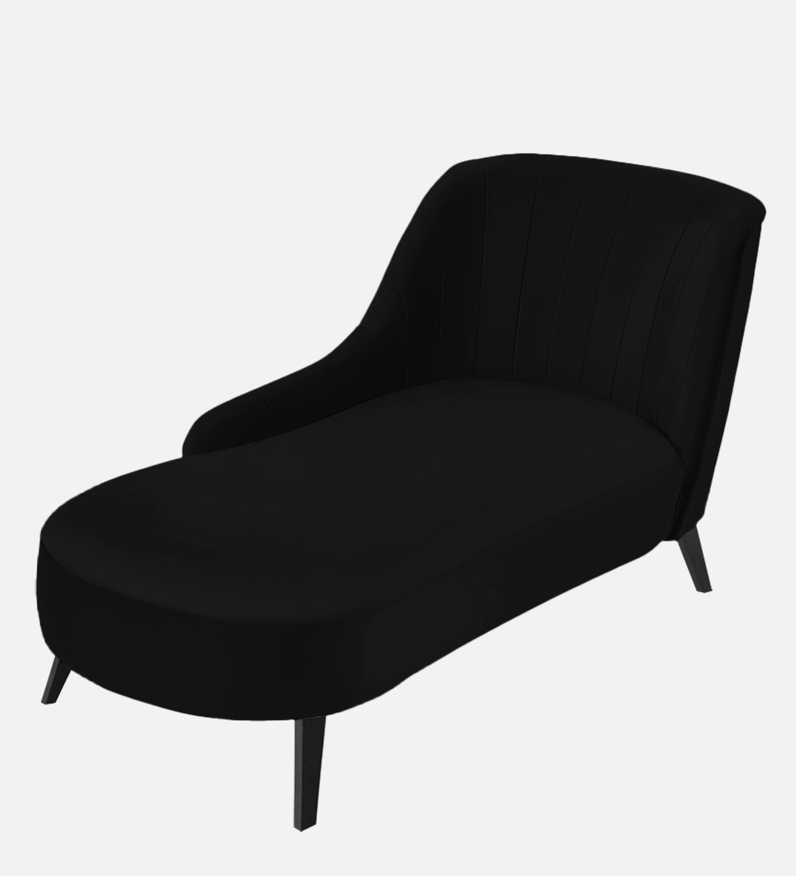 Flora Velvet LHS Chaise Lounger In Adam Black Colour - Febonic Living