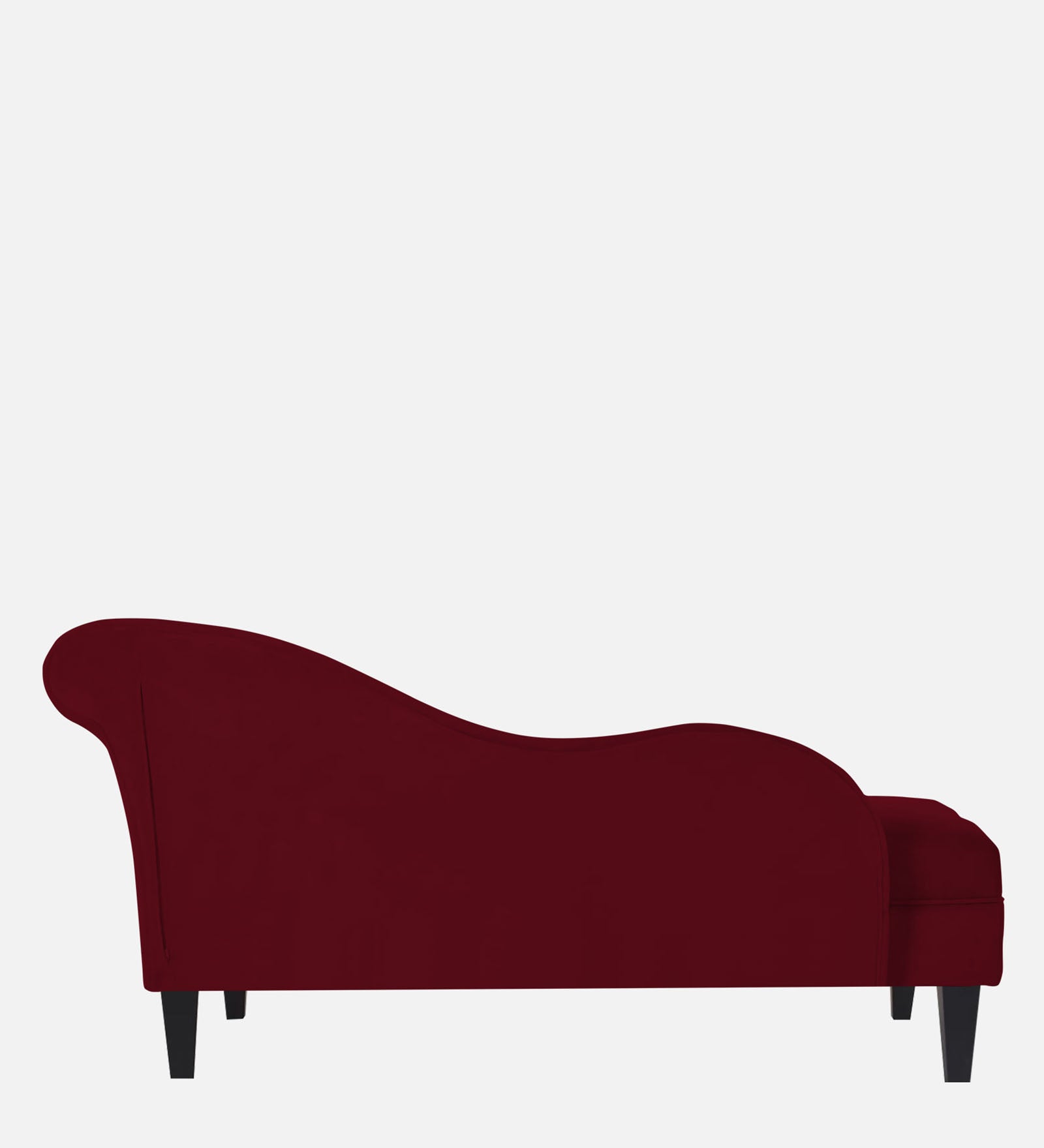 Rana Velvet RHS Chaise Lounger In Dark Maroon Colour - Febonic Living
