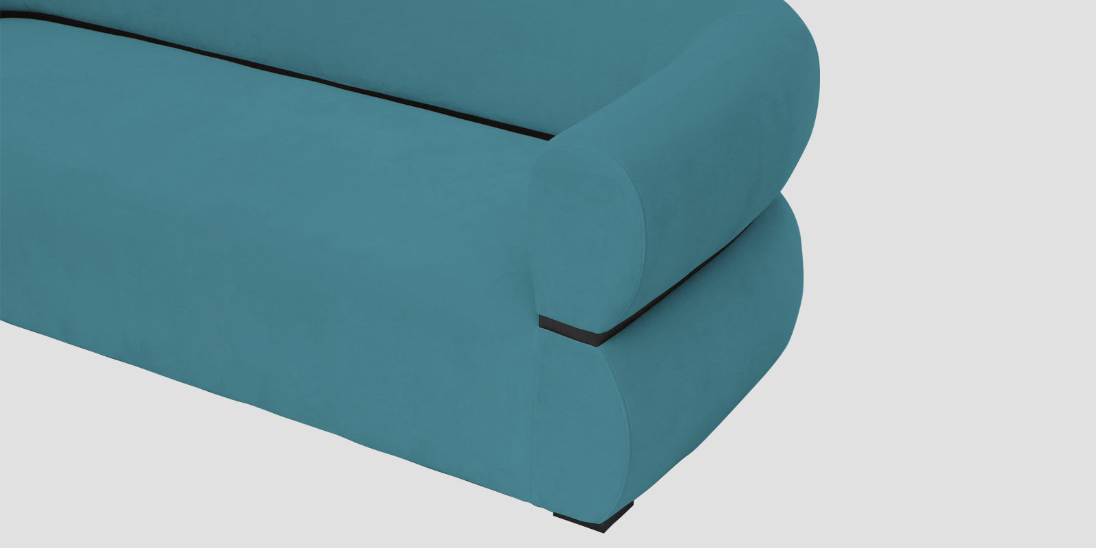Kula Velvet 3 Seater Sofa In Aqua Blue Colour - Febonic Living