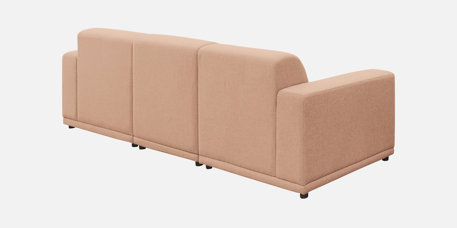 Adam Fabric RHS Sectional Sofa (3+Ottoman Lounger) In Cosmic Beige Colour - Febonic Living