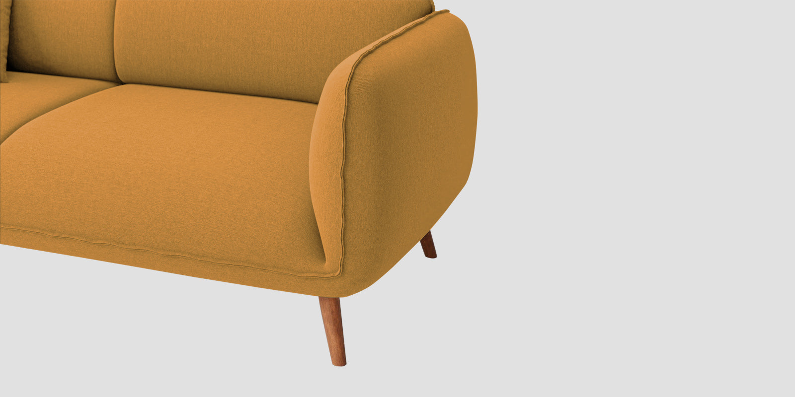 Zia Fabric 3 Seater Sofa In Corn Yellow Colour